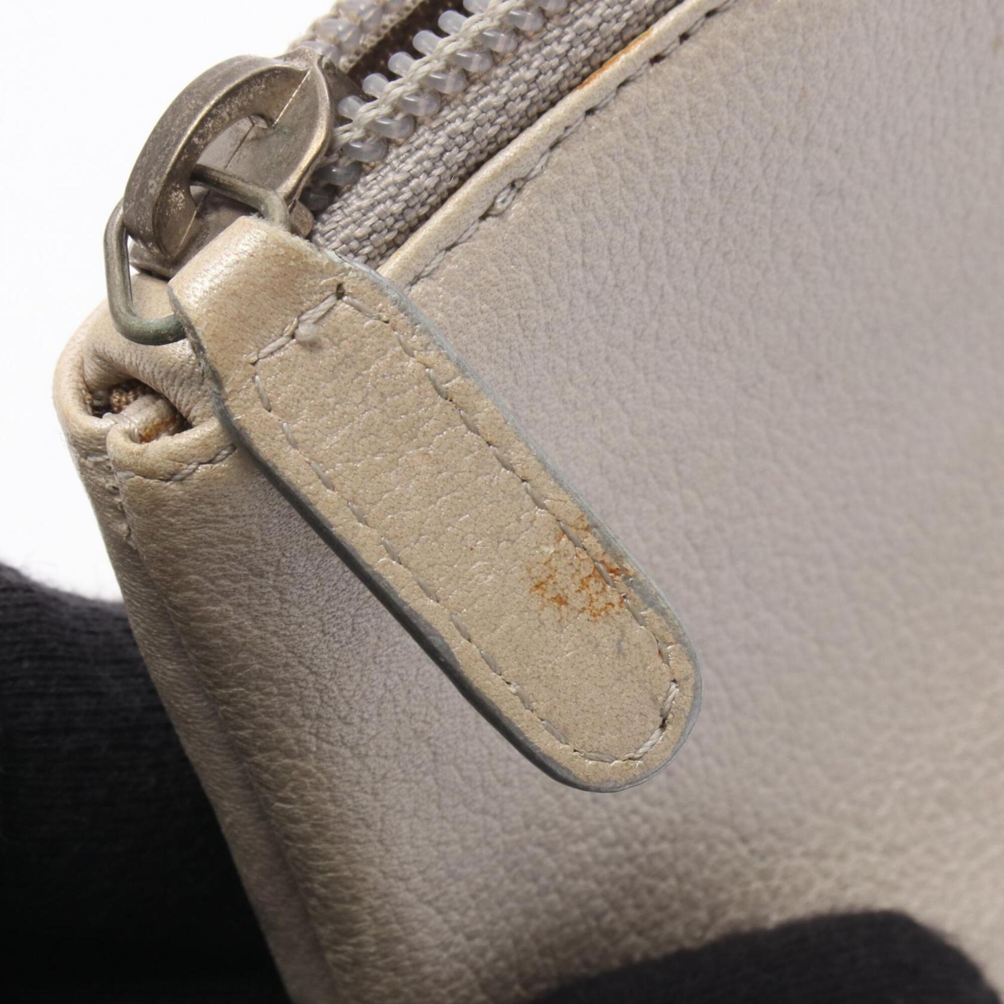 Chanel Silver Leather Coin Purse/Coin Case