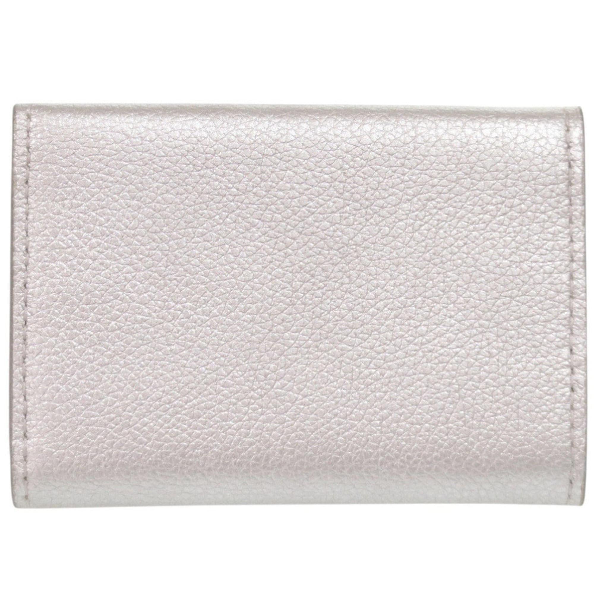 Louis Vuitton Silver Leather Wallet (Tri-Fold)