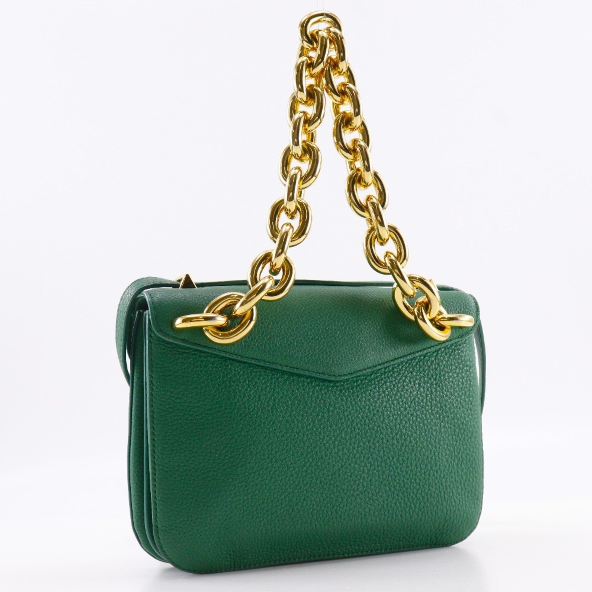 Bottega Veneta Green Leather Shoulder Bag