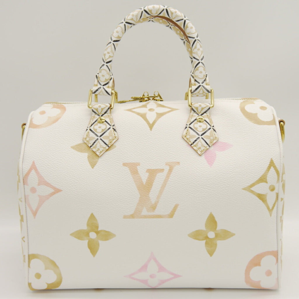 Louis Vuitton Leather Canvas Boston Bag Shoulder Bag