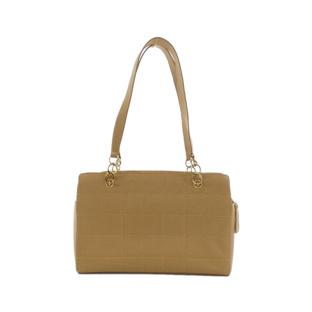 Chanel Beige Grained Calfskin Shoulder Bag