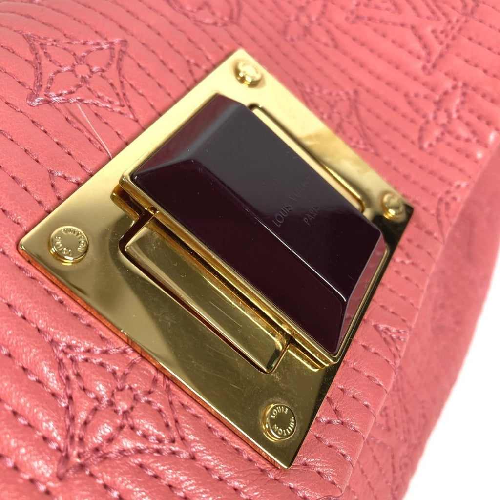 Louis Vuitton Pink Rose Leather Clutch Bag