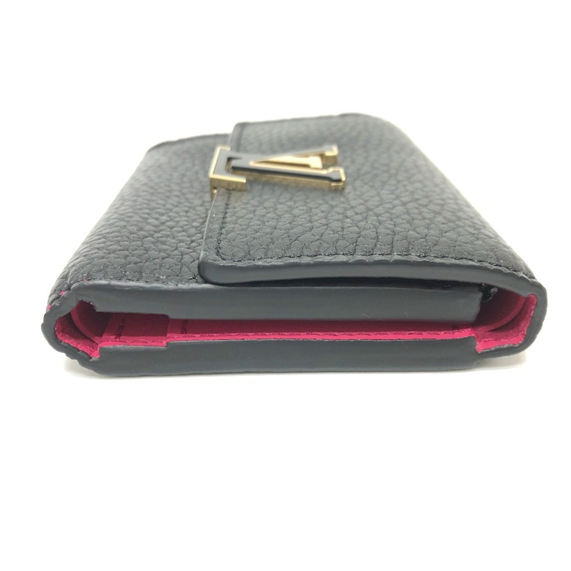 Louis Vuitton Bicolor Black Noir Pink Leather Coin Purse/Coin Case