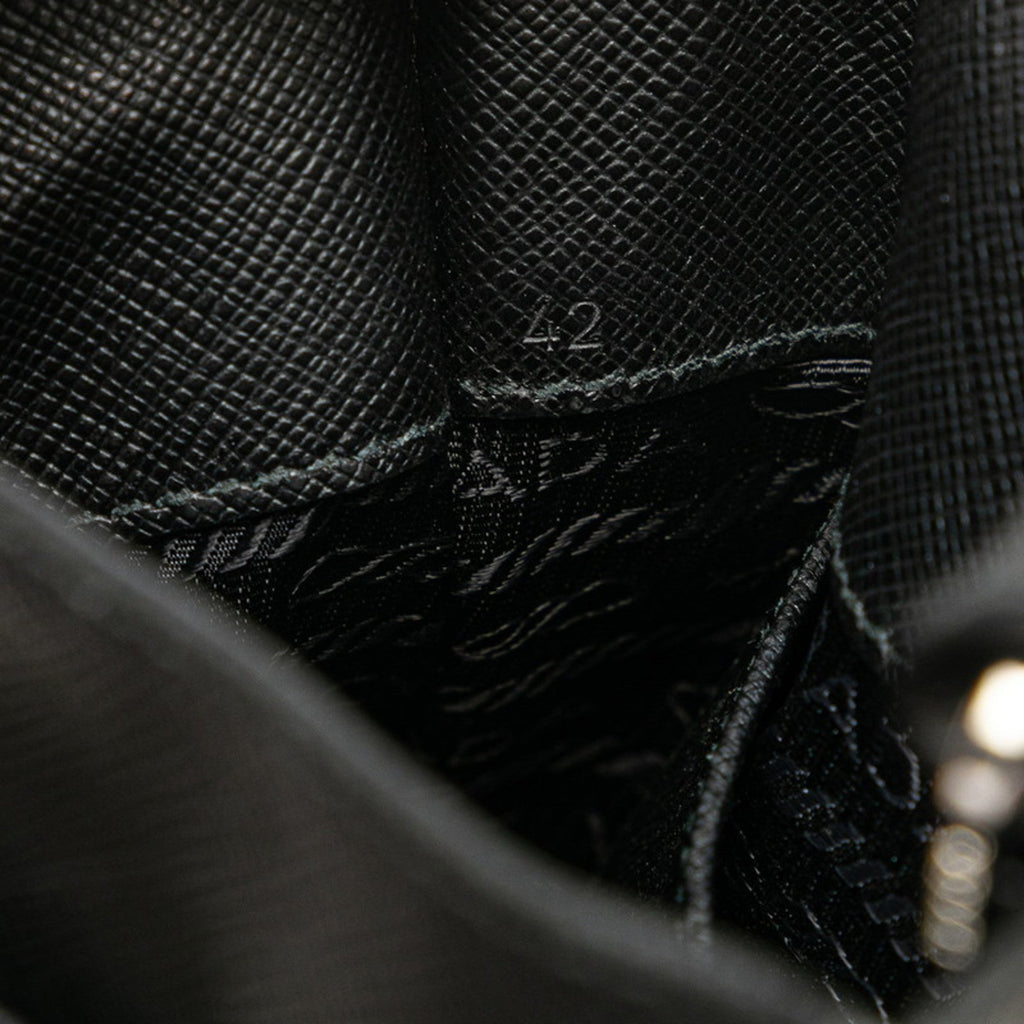 Prada Saffiano Black Leather Shoulder Bag