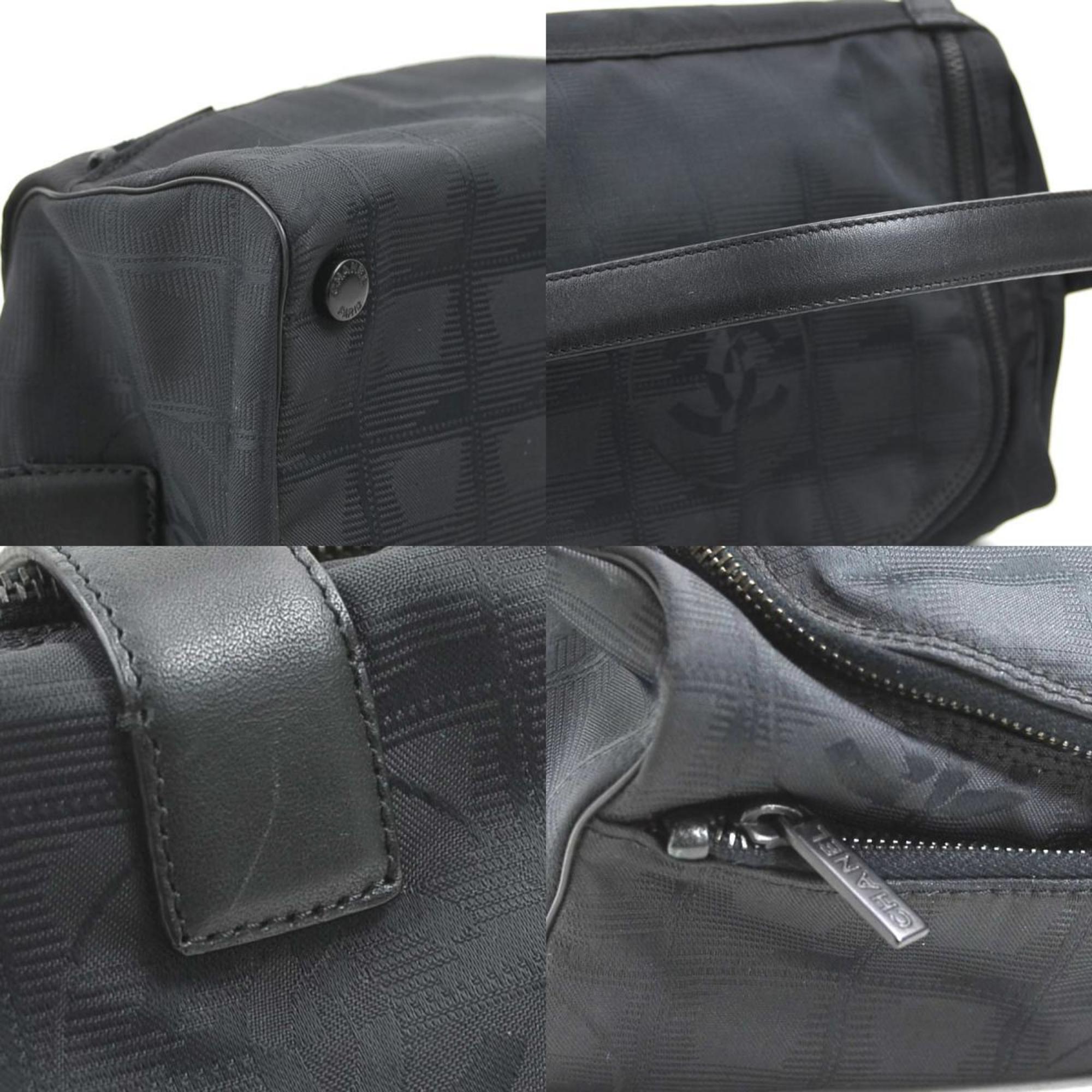 Chanel Black Nylon Jacquard Handbag Vanity Bag