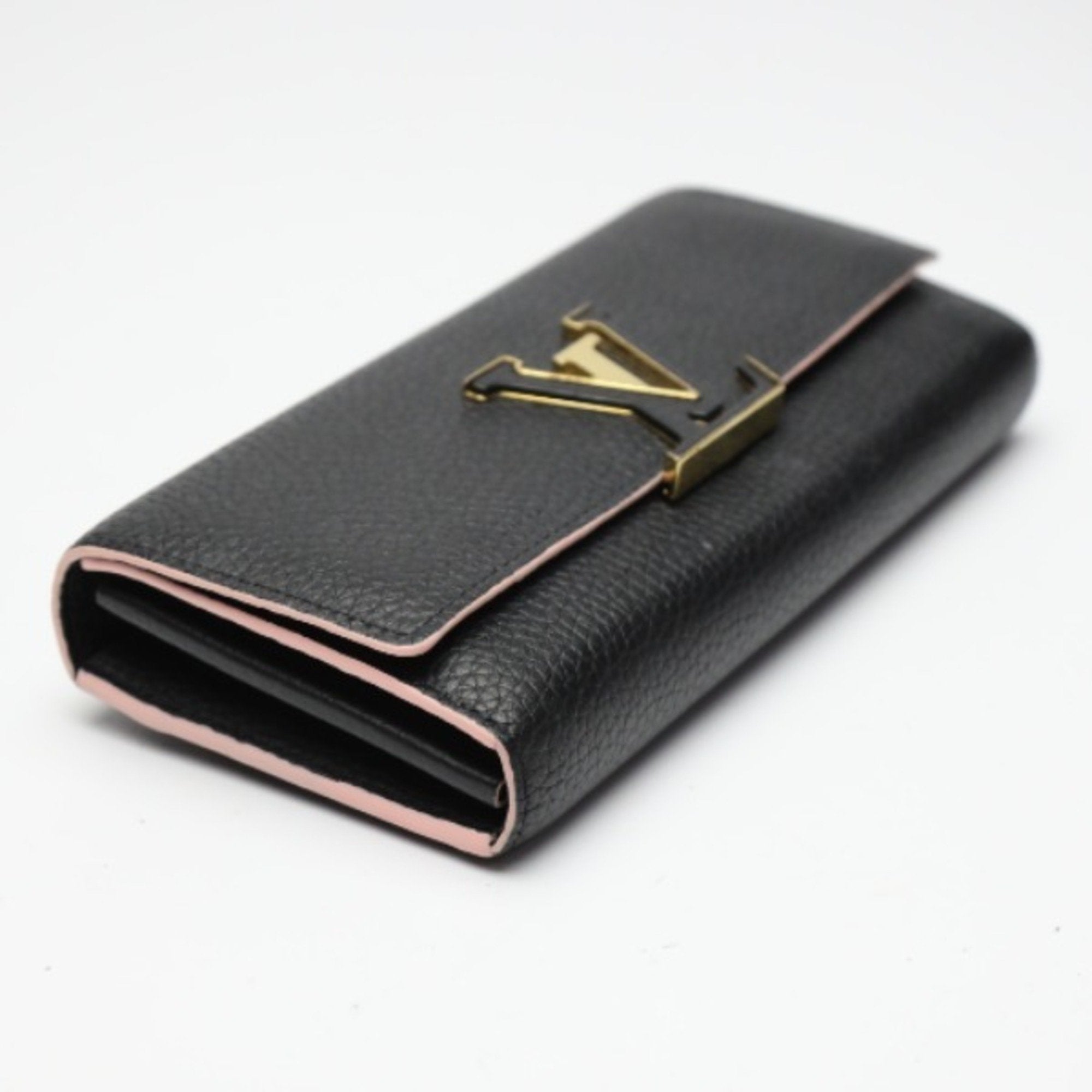 Louis Vuitton Black Leather Long Wallet