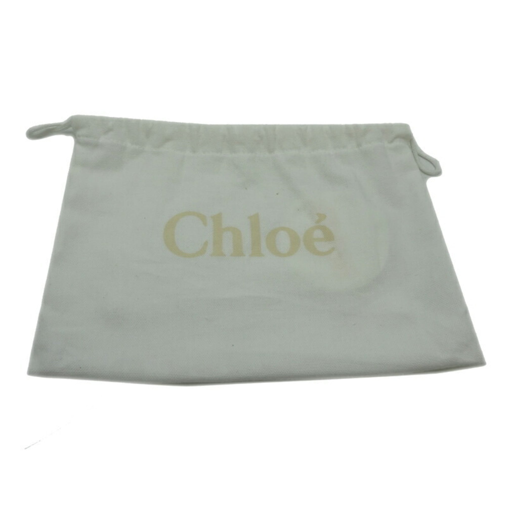 Chloé Black Navy Linen Leather Pouch Wash Bag (Pre-Owned)