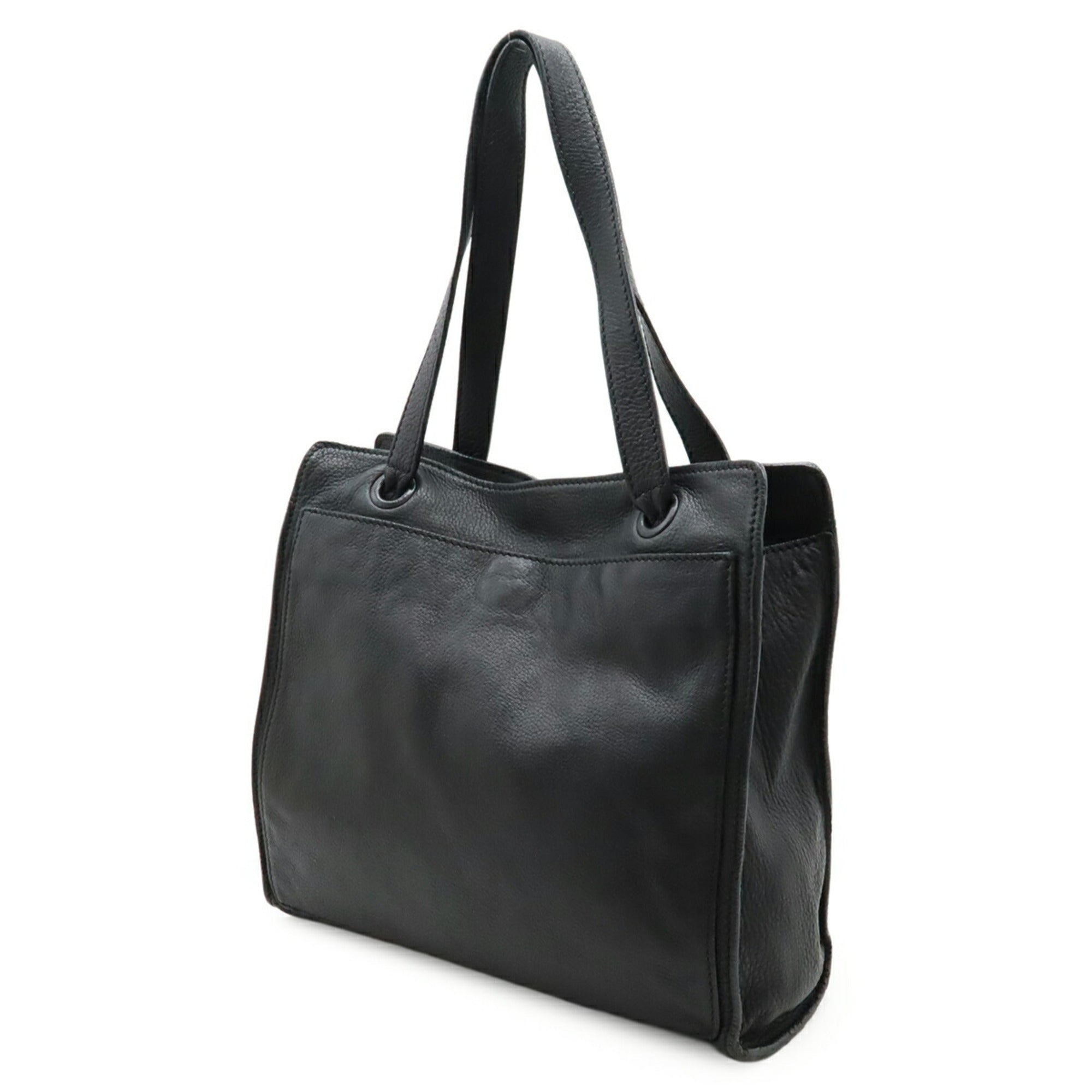 Chanel Black Leather Shoulder Bag Tote Bag