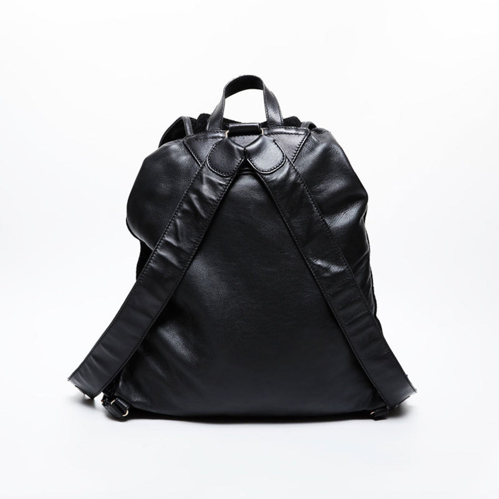 Balenciaga Black Leather Suede Backpack