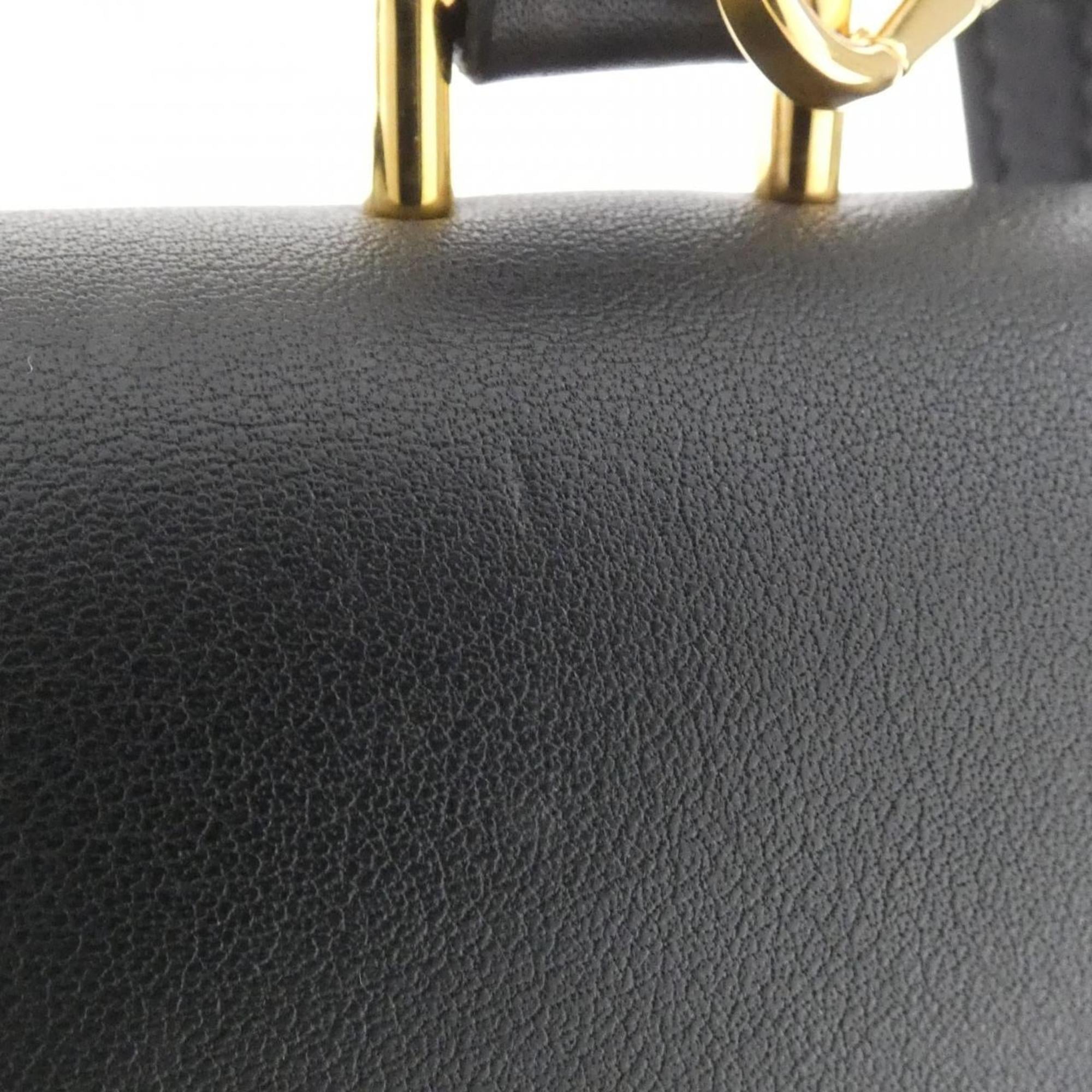 Louis Vuitton Black Marron Coated Canvas Leather Handbag