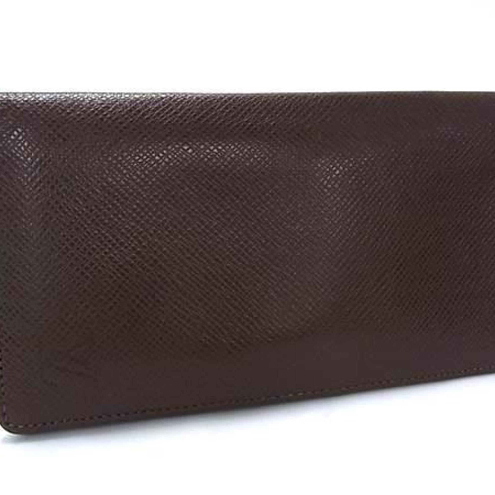 Louis Vuitton Brown Grizzly Taiga Leather Long Wallet