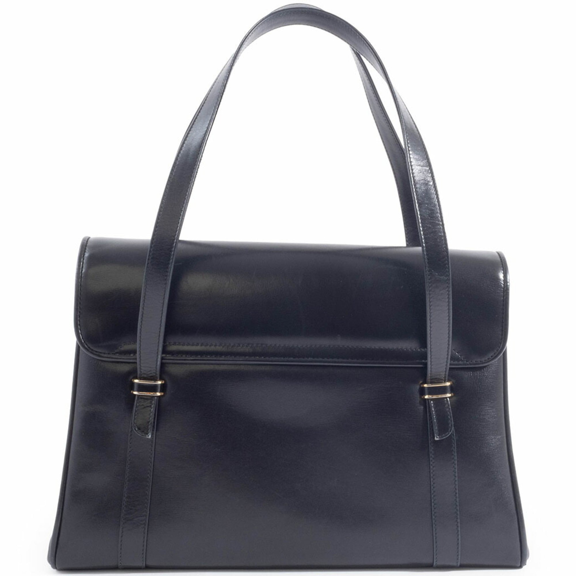 Gucci Black Leather Shoulder Bag Tote Bag (Pre-Owned)