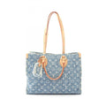 Louis Vuitton Blue Monogram Denim Denim Leather Tote Bag