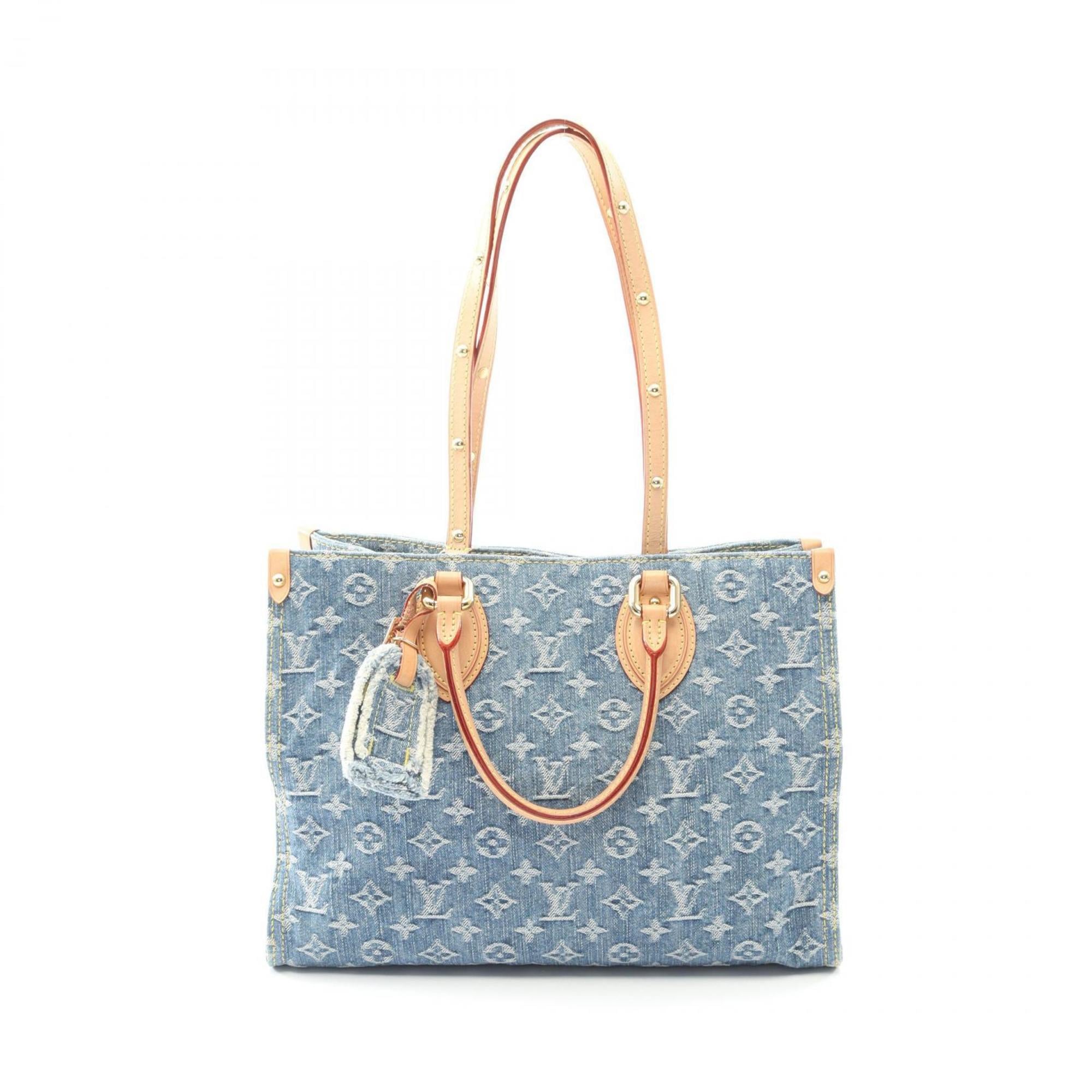 Louis Vuitton Blue Monogram Denim Denim Leather Tote Bag