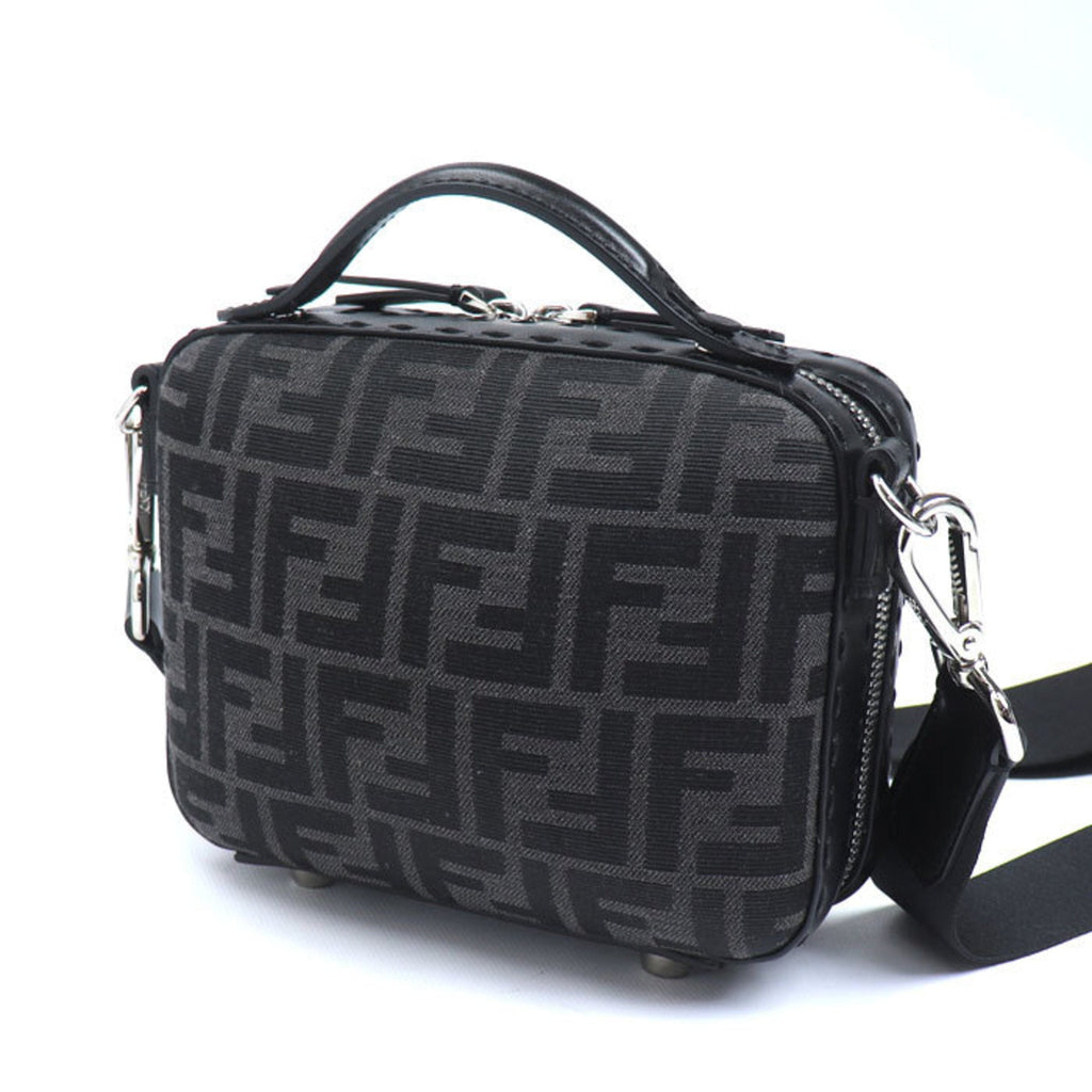 Fendi Black Canvas Leather Shoulder Bag