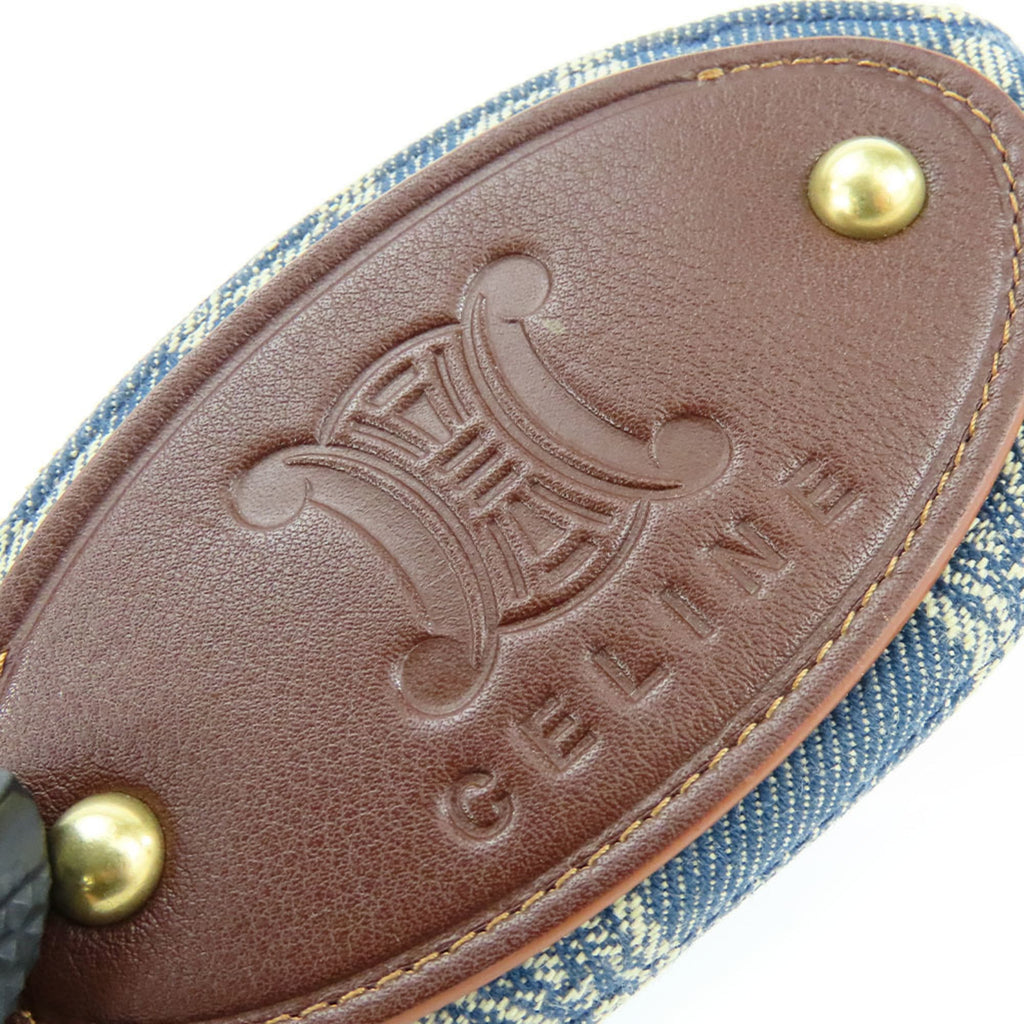 Celine Blue Brown Denim Leather Coin Purse/Coin Case