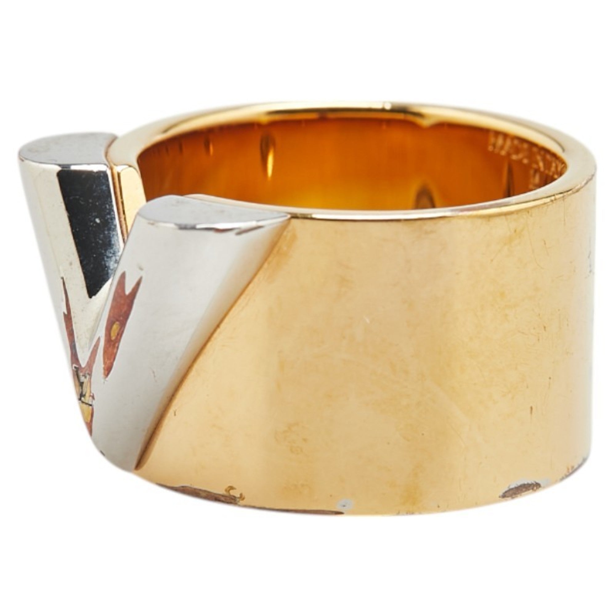 Louis Vuitton Gold Silver Metal Band Ring