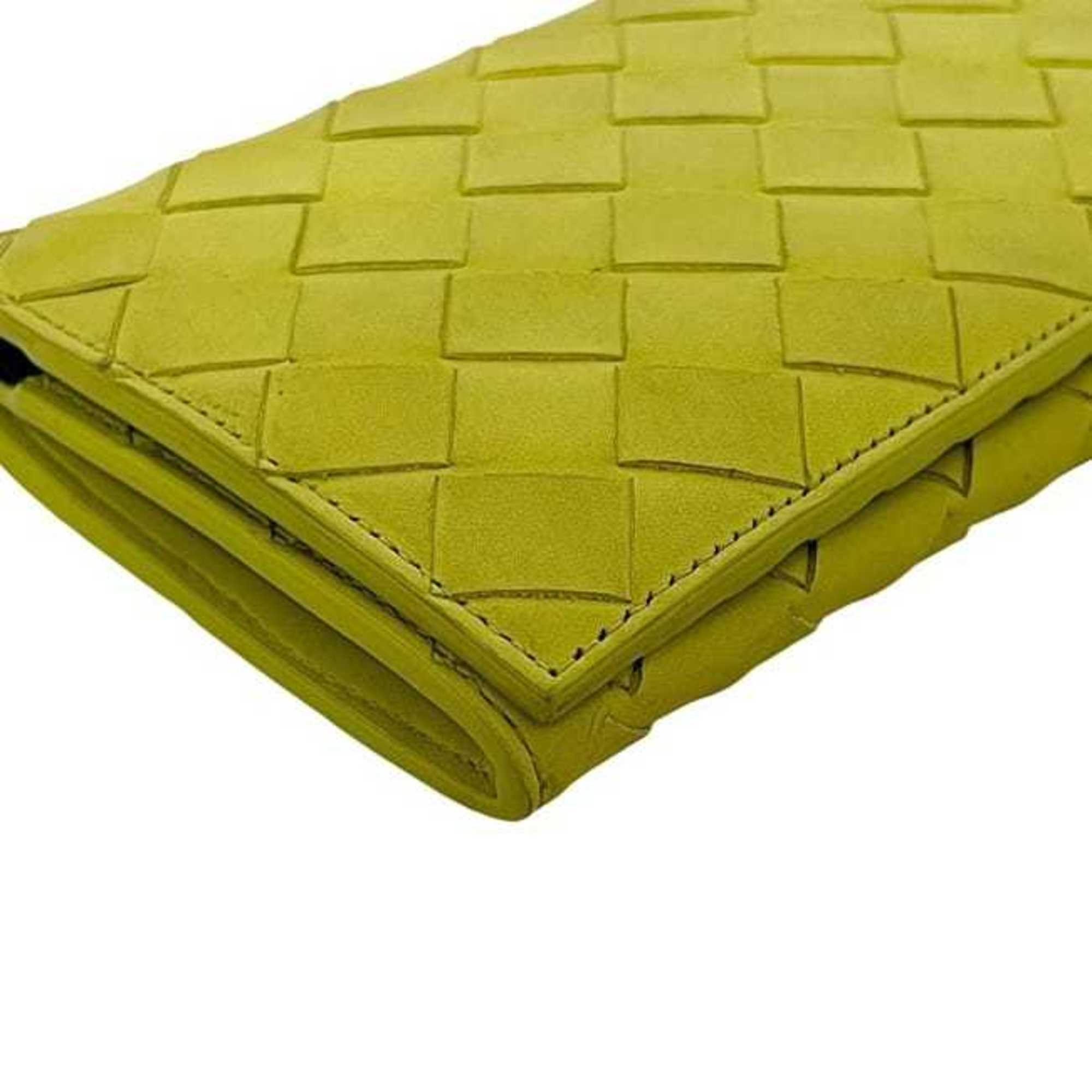 Bottega Veneta Yellow Leather Long Wallet (Bi-Fold)