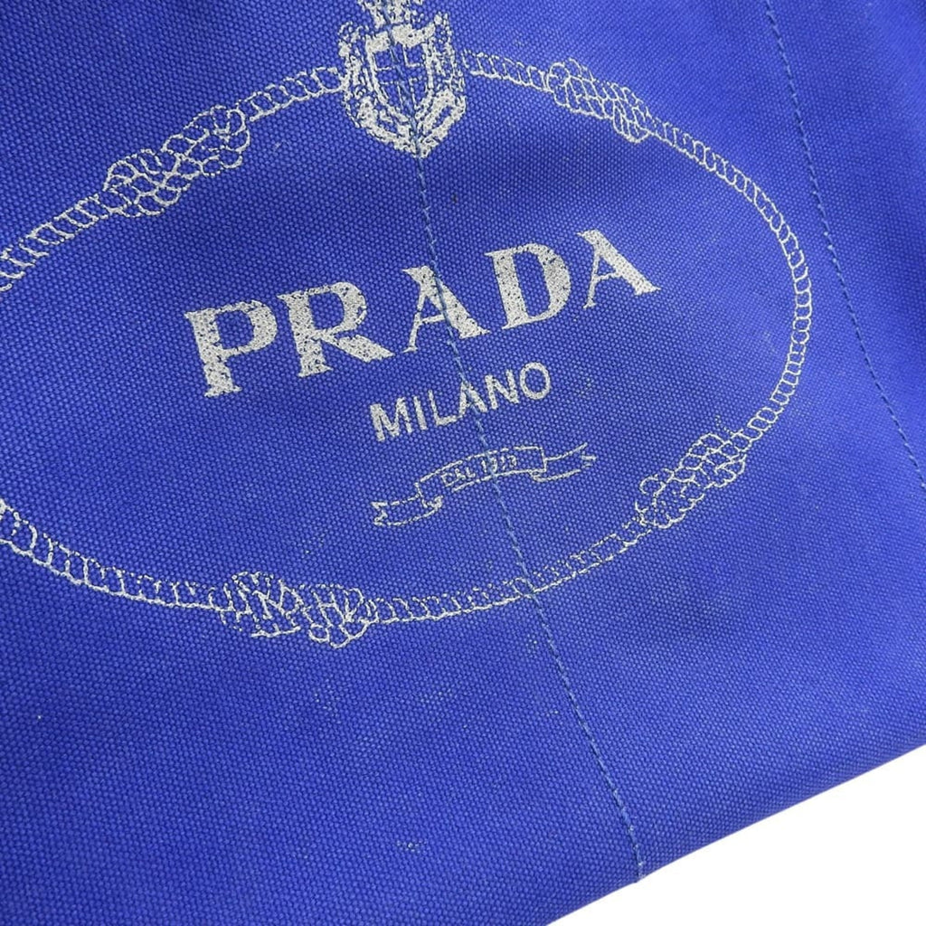 Prada Blue Canvas Handbag Tote Bag