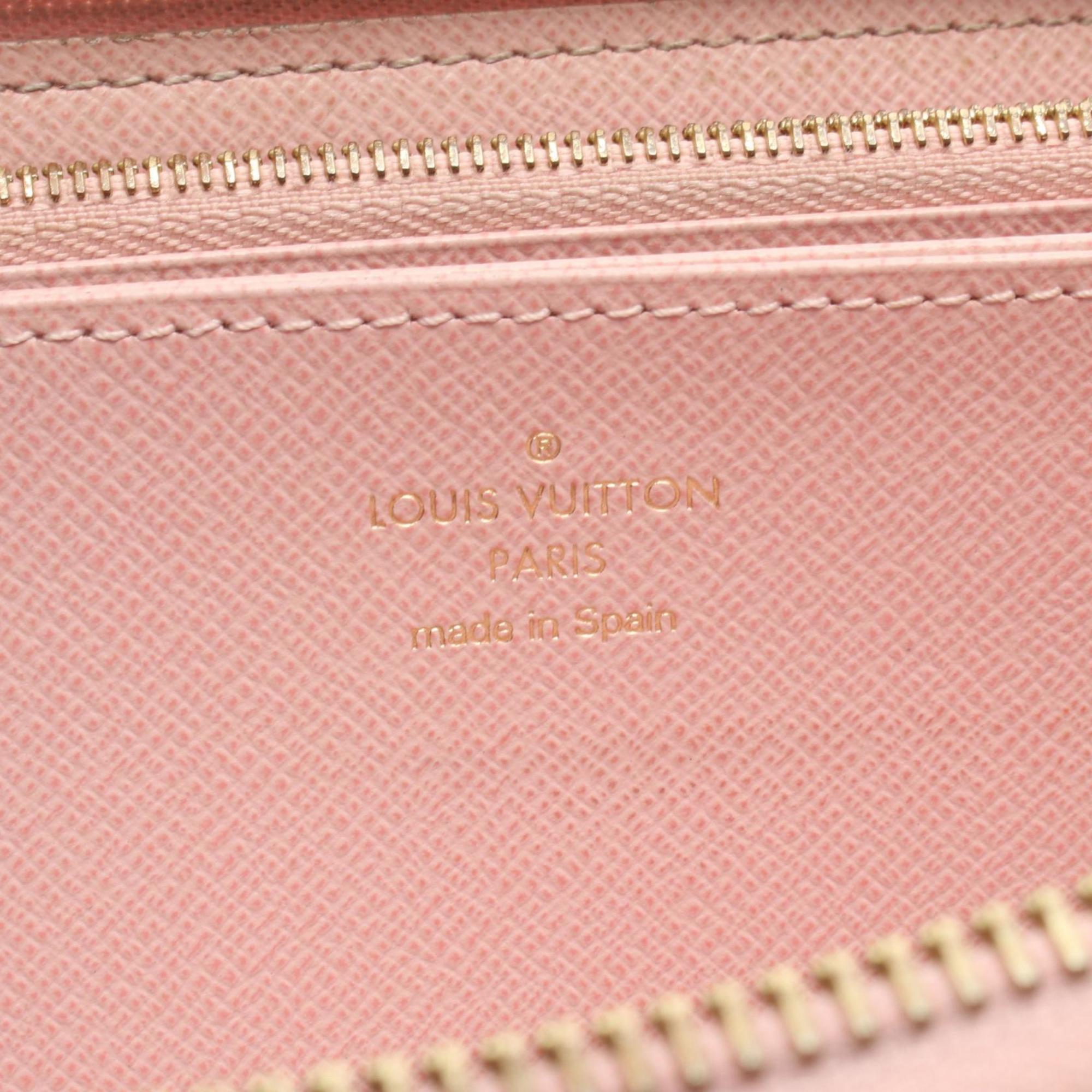 Louis Vuitton Rose Ballerine White Coated Canvas Long Wallet