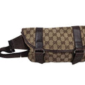 Gucci Beige Brown Gg Canvas Leather Fanny Pack Sling Bag (Pre-Owned)