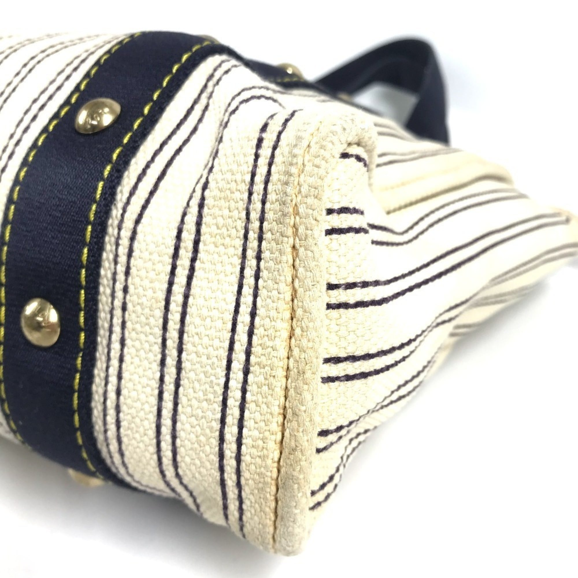 Louis Vuitton Ivory Navy Canvas Shoulder Bag Tote Bag