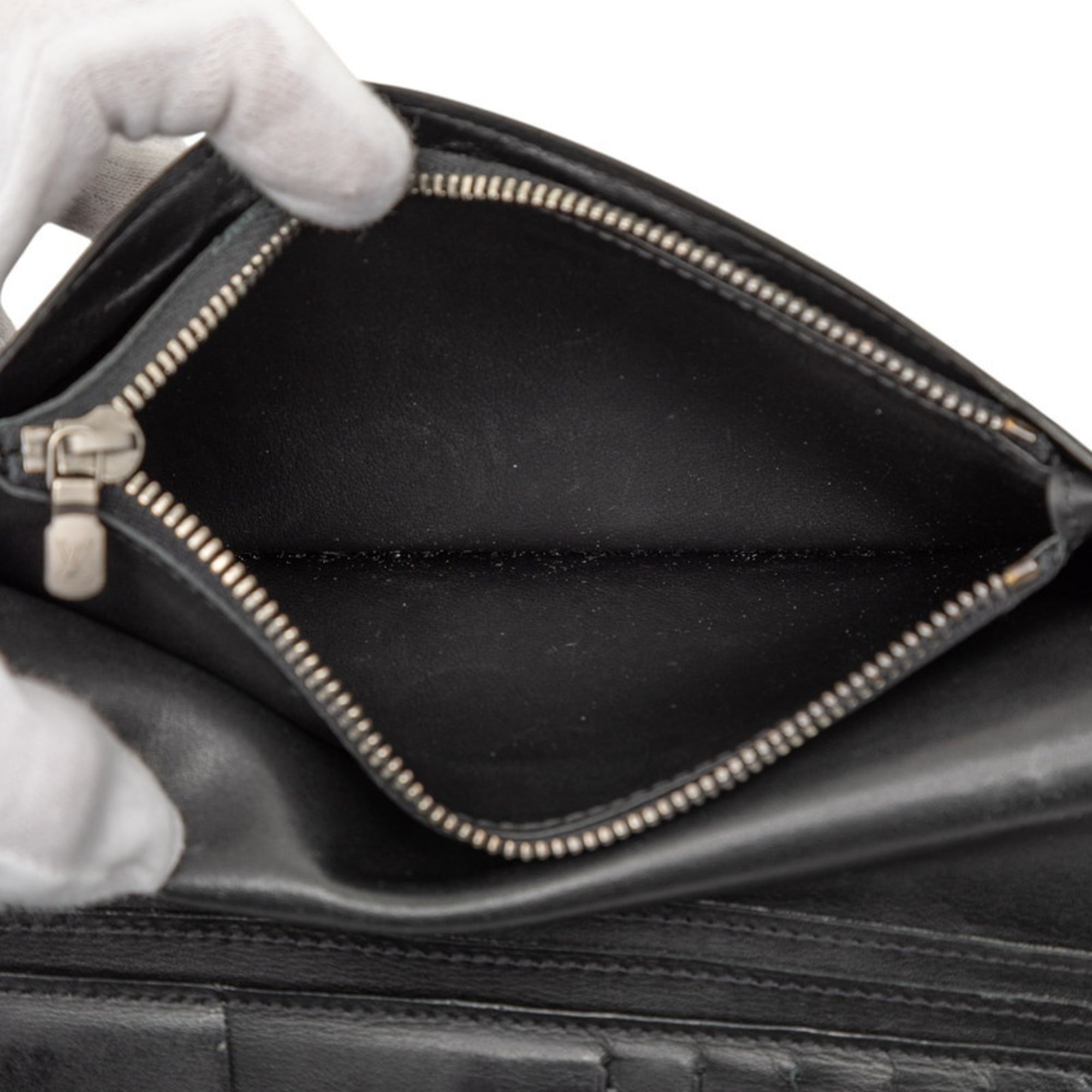 Louis Vuitton Black Onyx Leather Long Wallet
