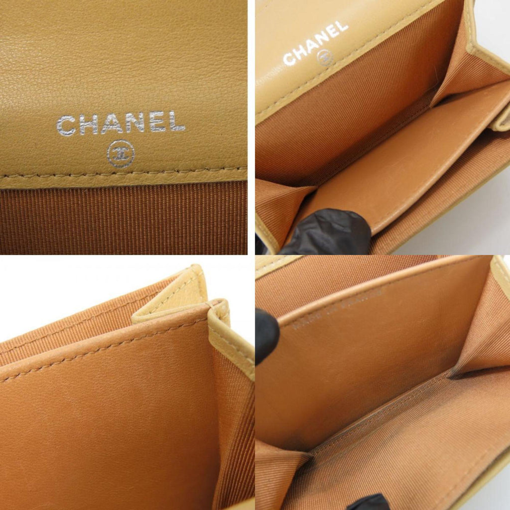 Chanel Beige Leather Coin Purse/Coin Case