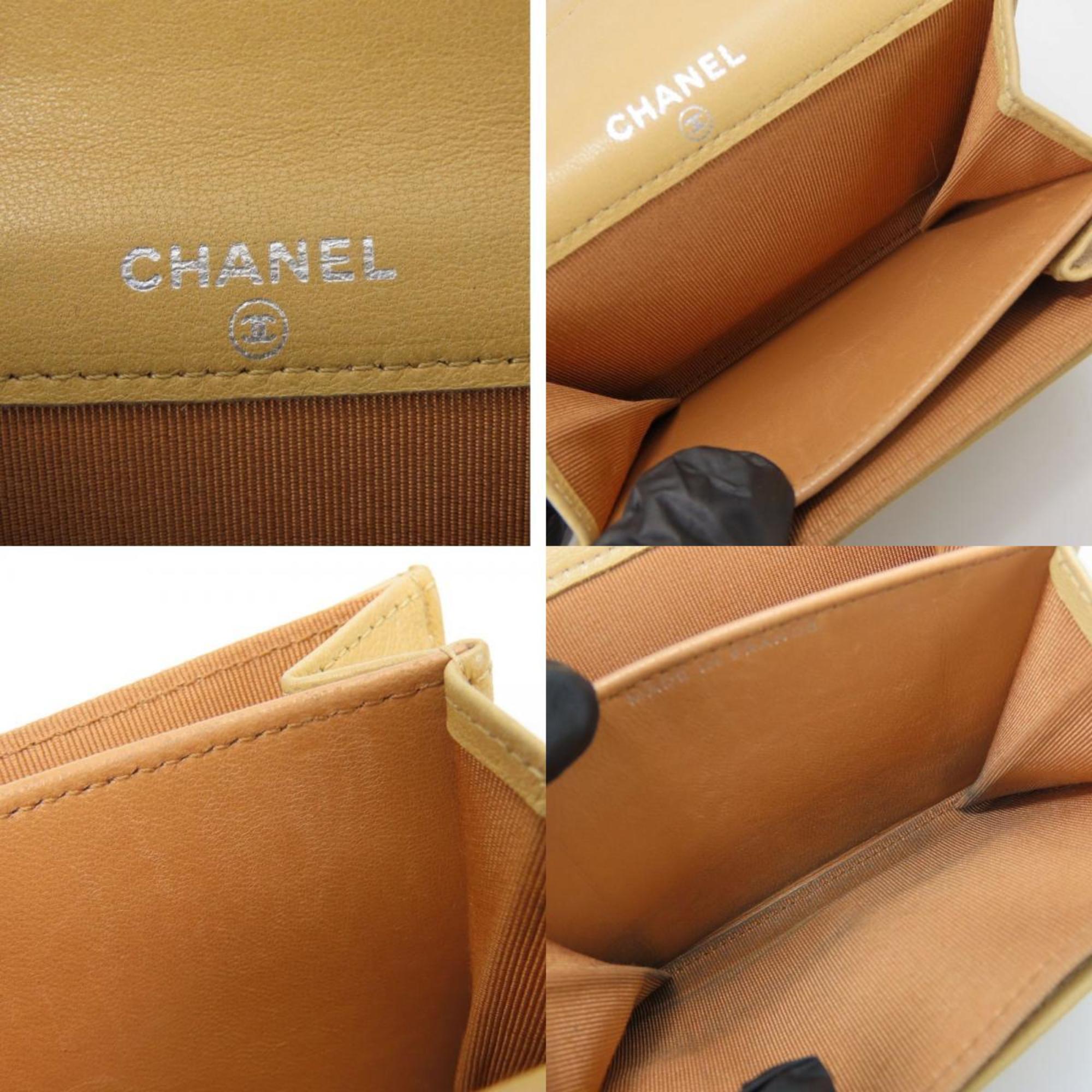 Chanel Beige Leather Coin Purse/Coin Case