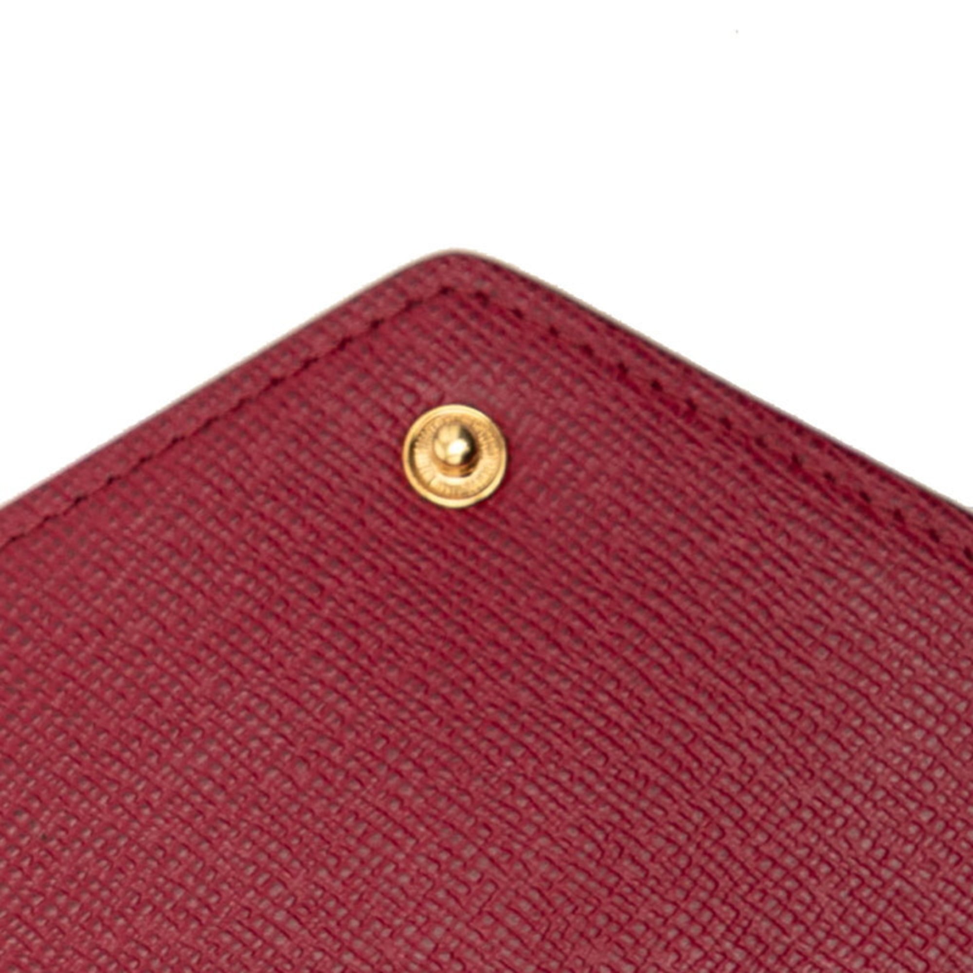 Louis Vuitton Brown Fuchsia Pvc Leather Wallet (Tri-Fold)