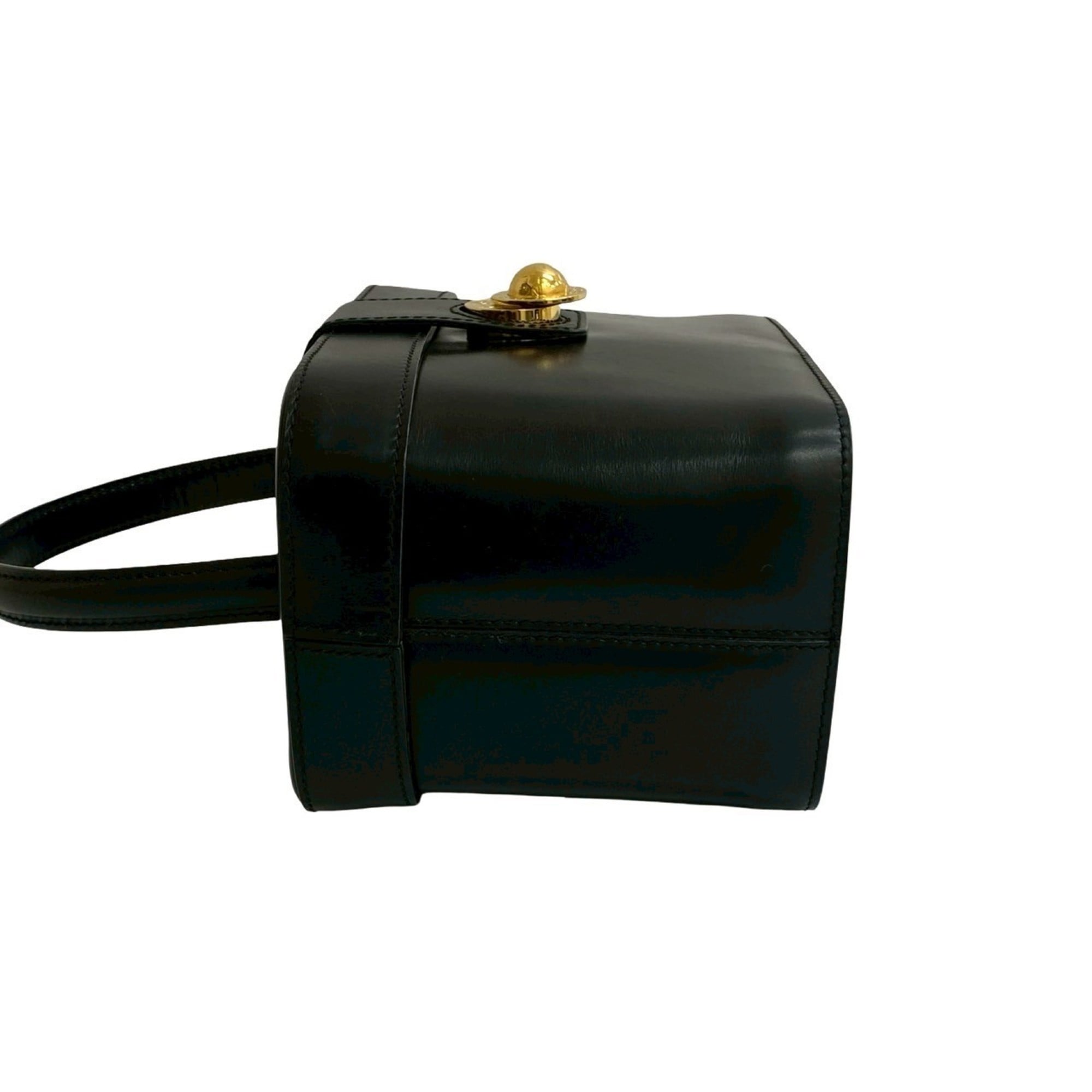 Celine Black Leather Handbag Vanity Bag