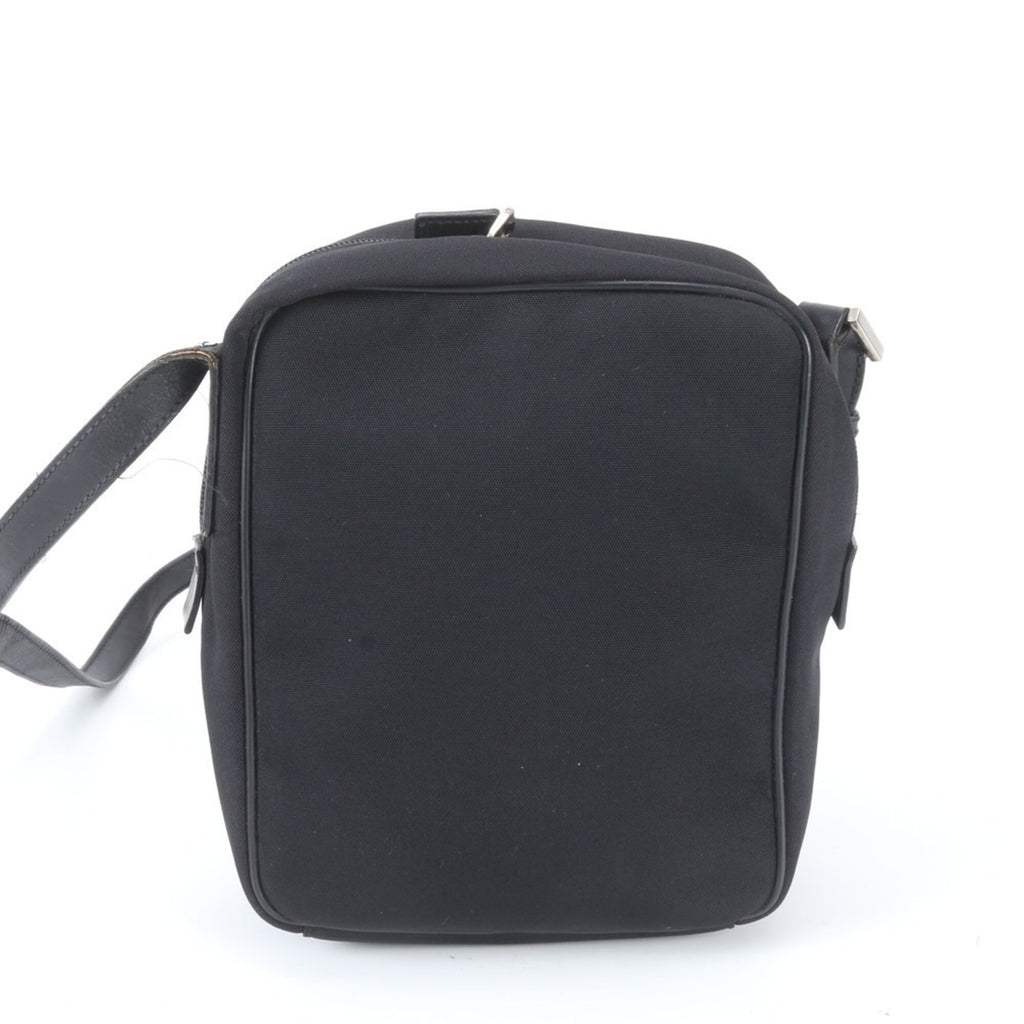 Gucci Black Leather Canvas Shoulder Bag (Pre-Owned)
