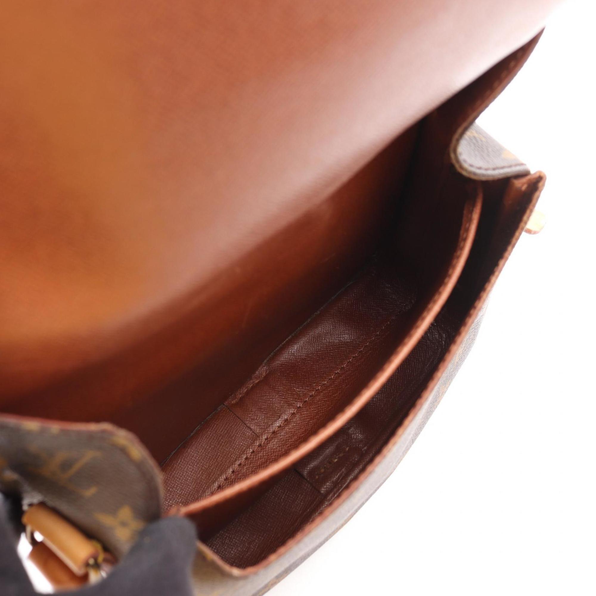 Louis Vuitton Monogram Brown Coated Canvas Leather Shoulder Bag
