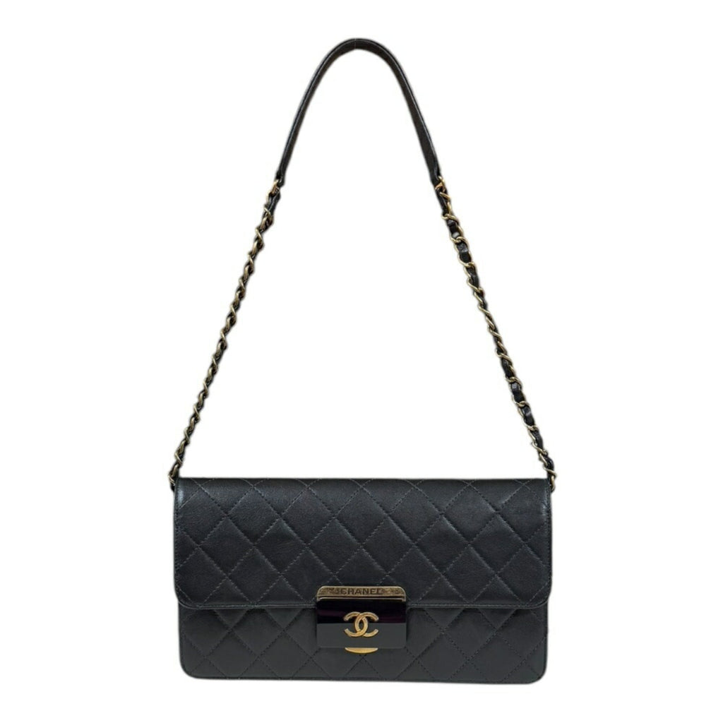 Chanel Black Leather Shoulder Bag