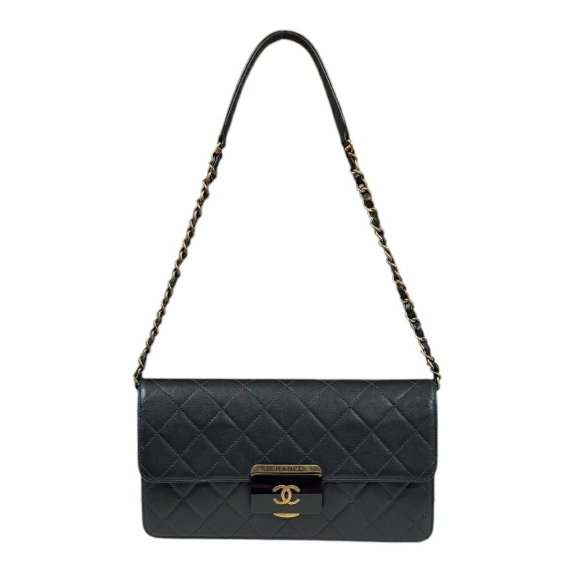 Chanel Black Leather Shoulder Bag