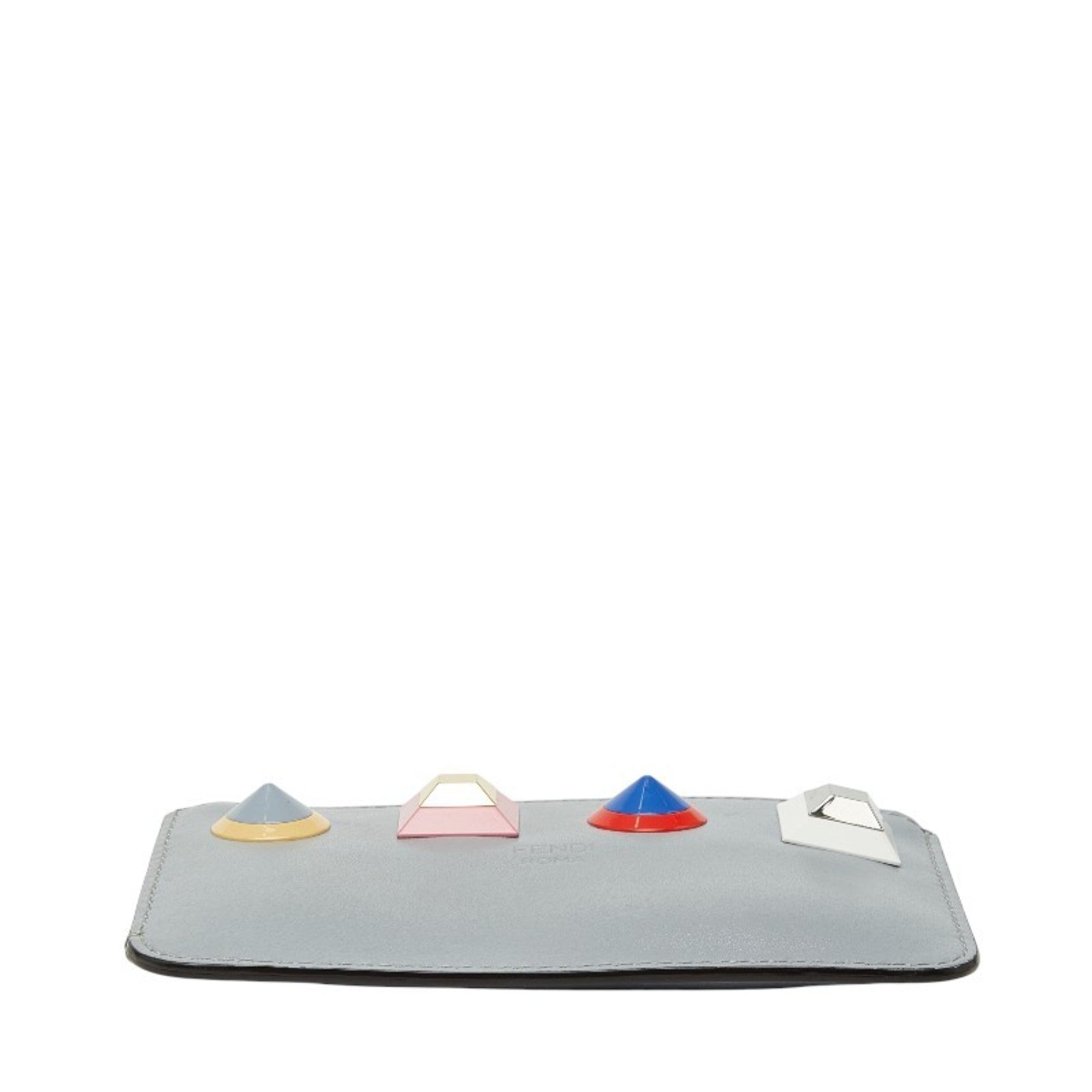Fendi Gray Multi-Color Leather Coin Purse/Coin Case