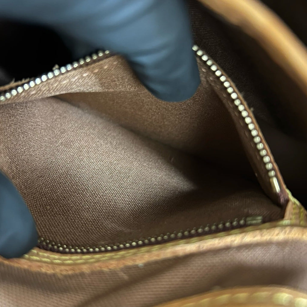 Louis Vuitton Brown Leather Pvc Handbag Tote Bag