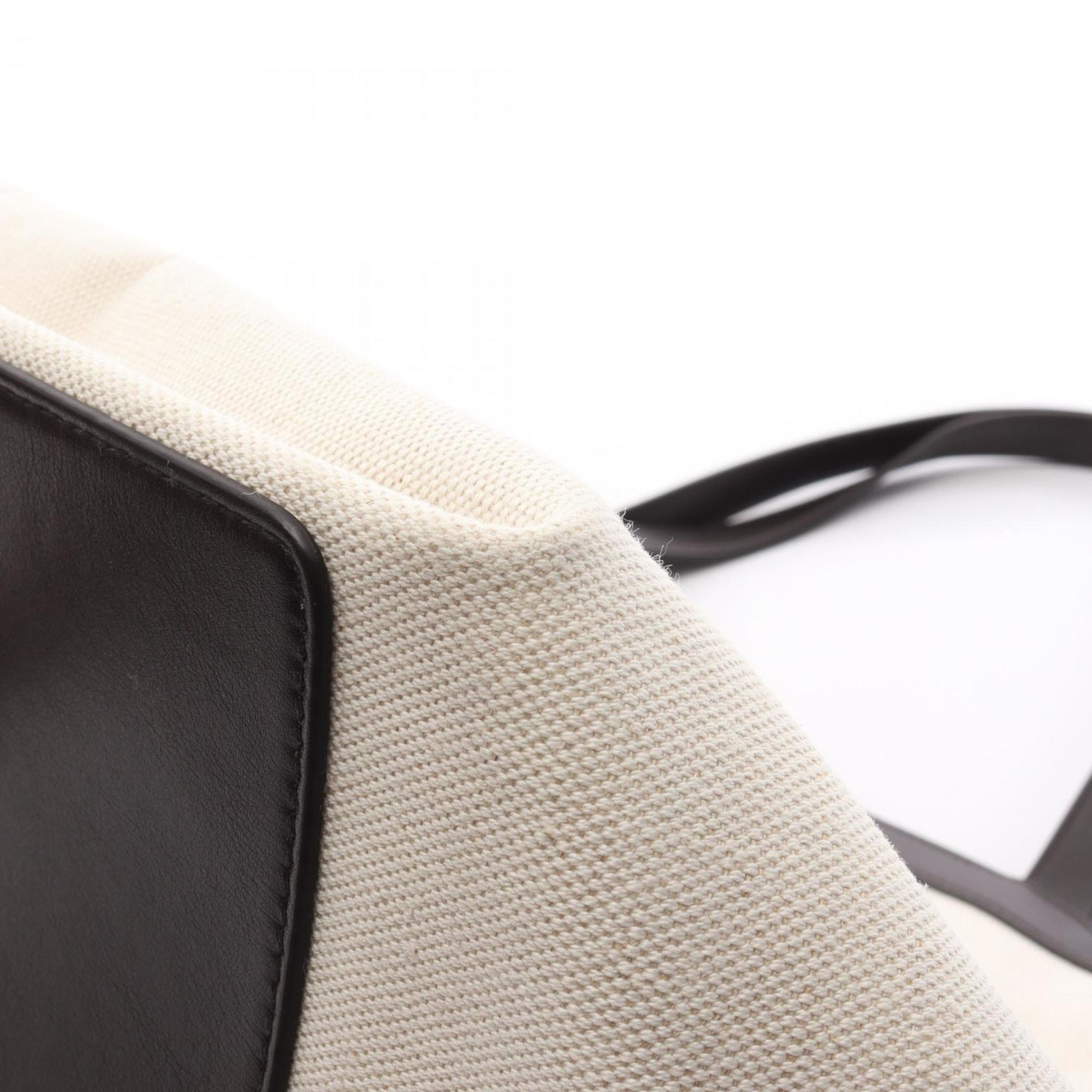 Bottega Veneta Brown White Canvas Leather Tote Bag