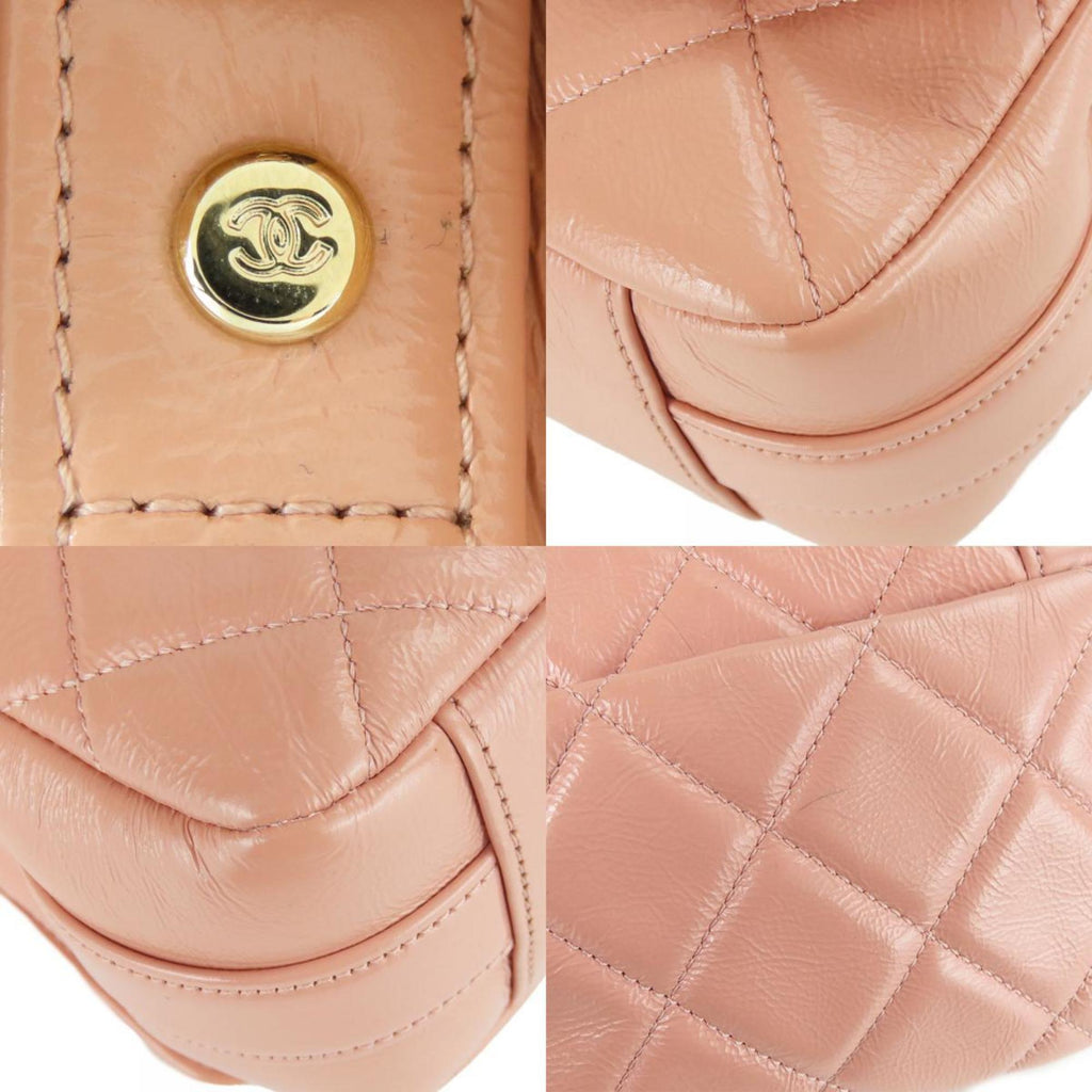 Chanel Beige Peach Leather Shoulder Bag