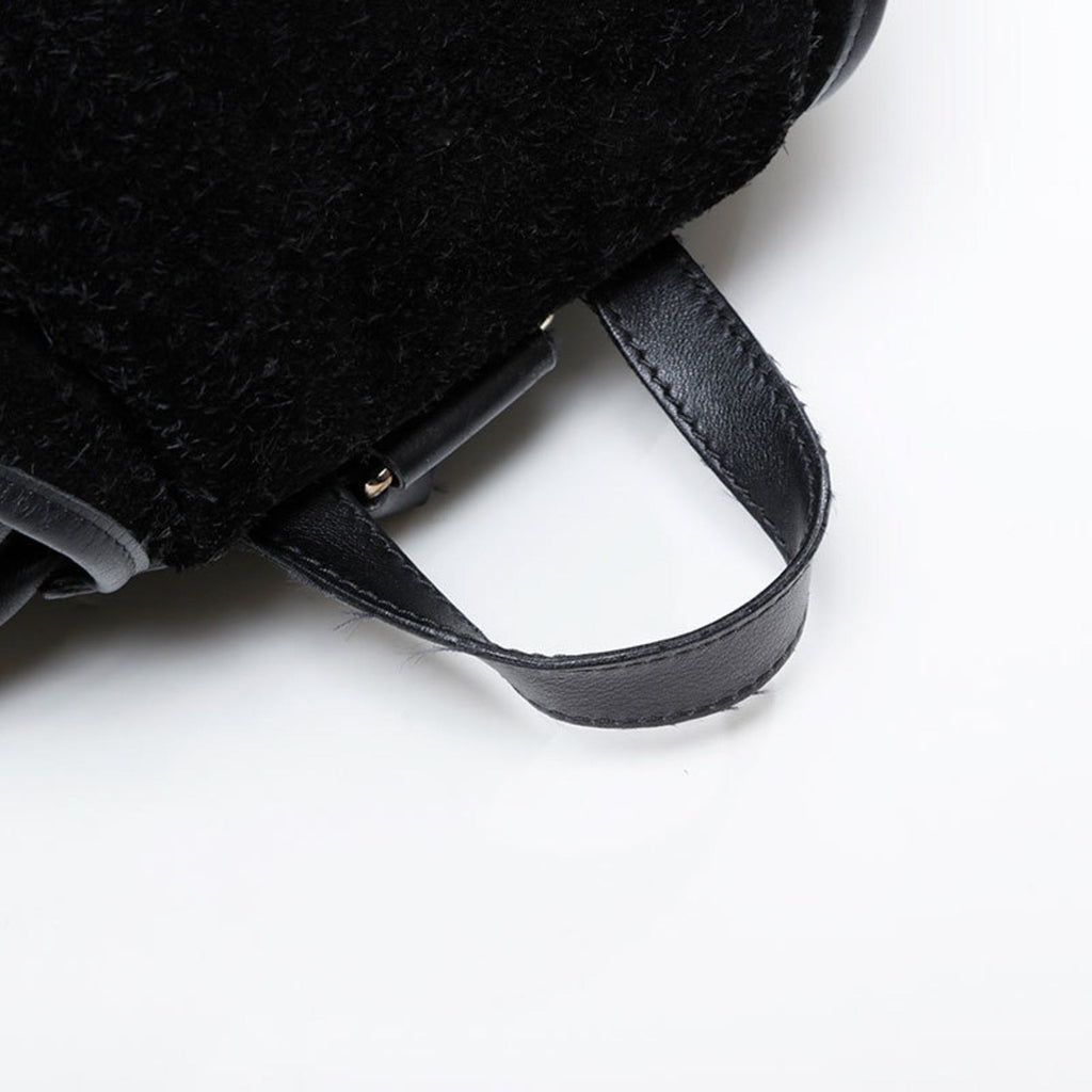 Balenciaga Black Leather Suede Backpack
