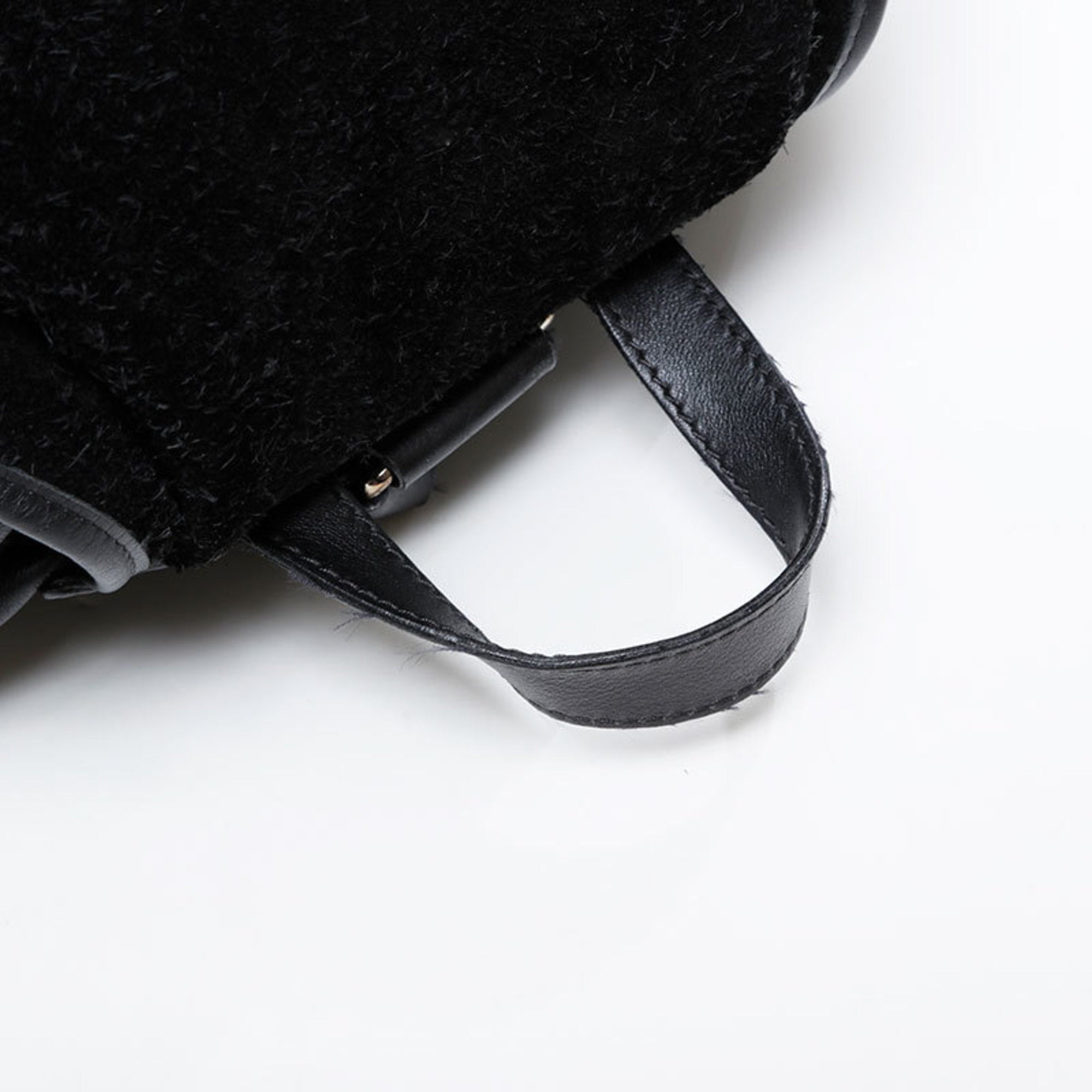 Balenciaga Black Leather Suede Backpack