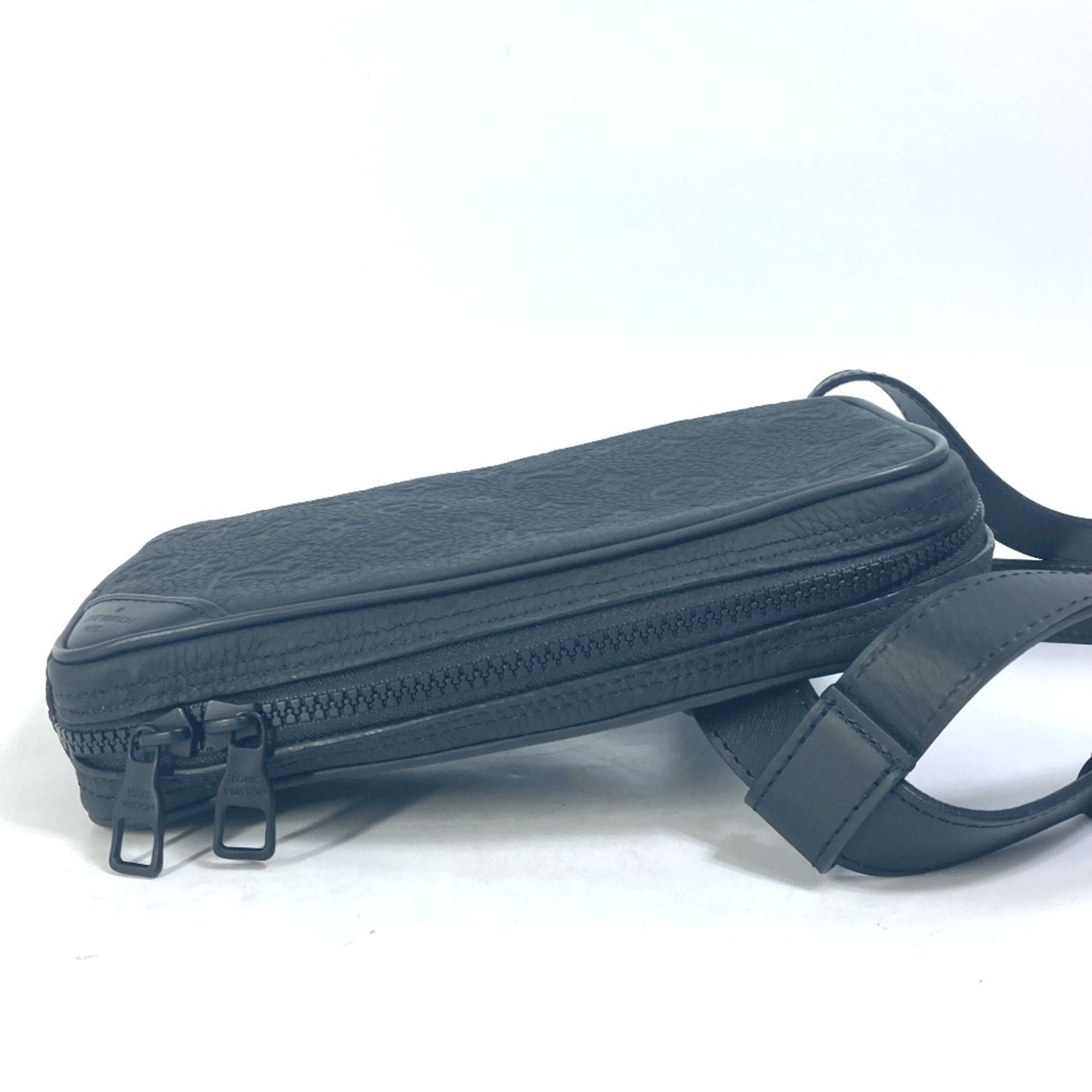 Louis Vuitton Black Orange Leather Shoulder Bag Sling Bag