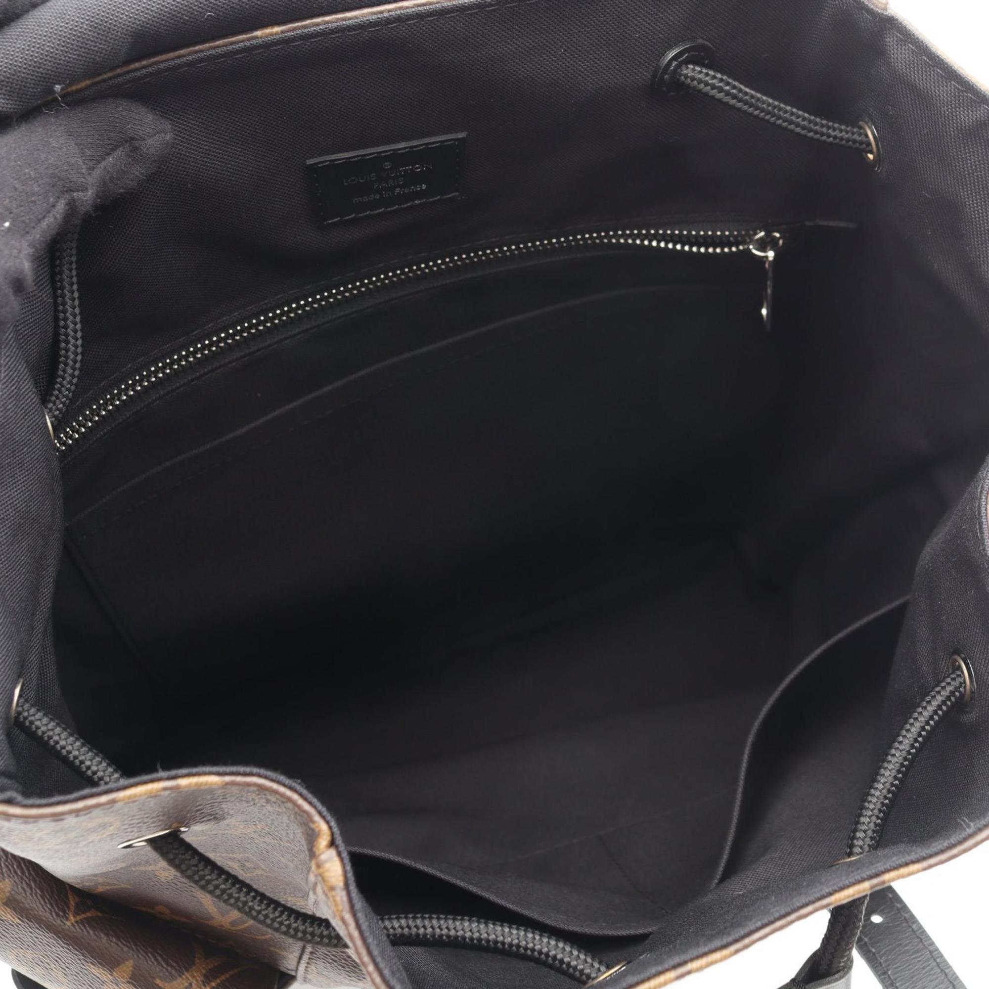 Louis Vuitton Black Brown Monogram Macassar Coated Canvas Leather Backpack