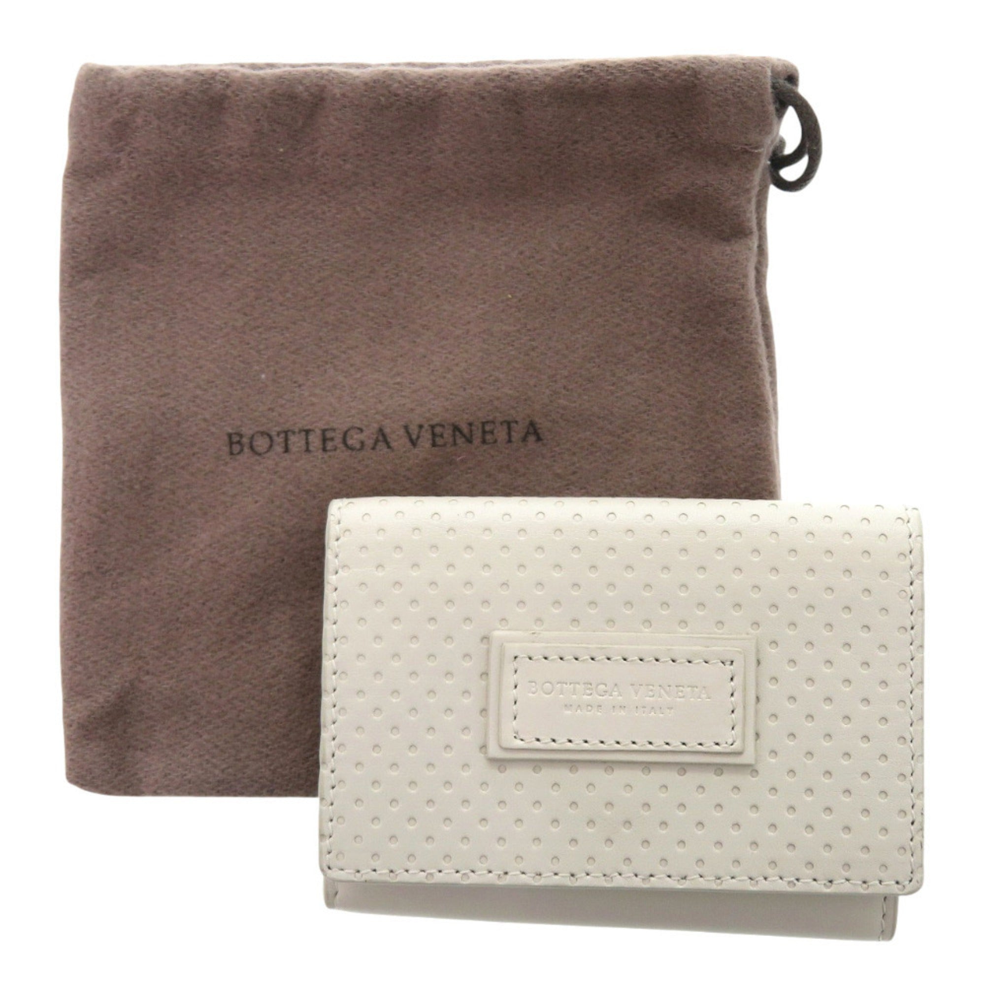 Bottega Veneta Ivory Leather Wallet (Tri-Fold)