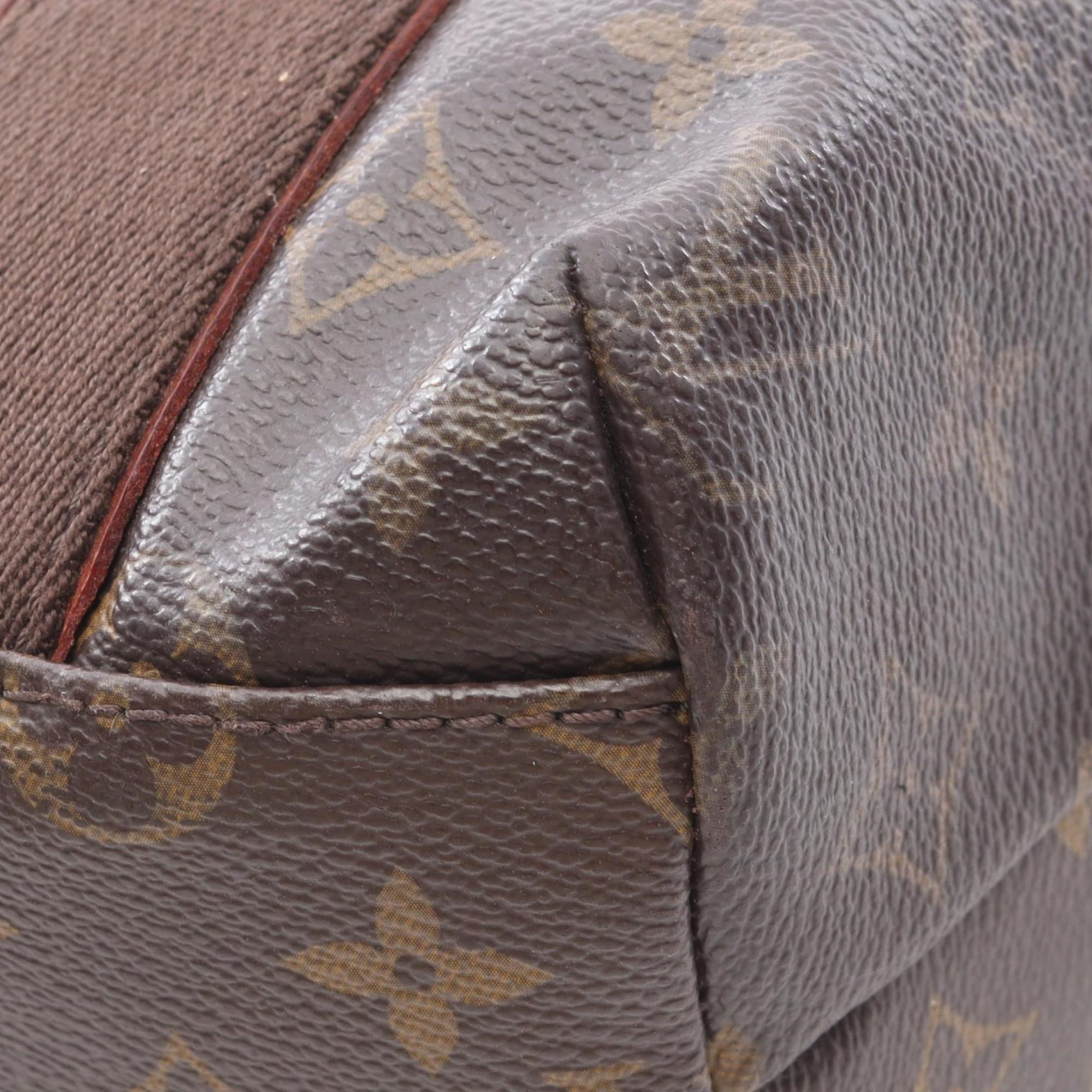 Louis Vuitton Brown Coated Canvas Leather Tote Bag