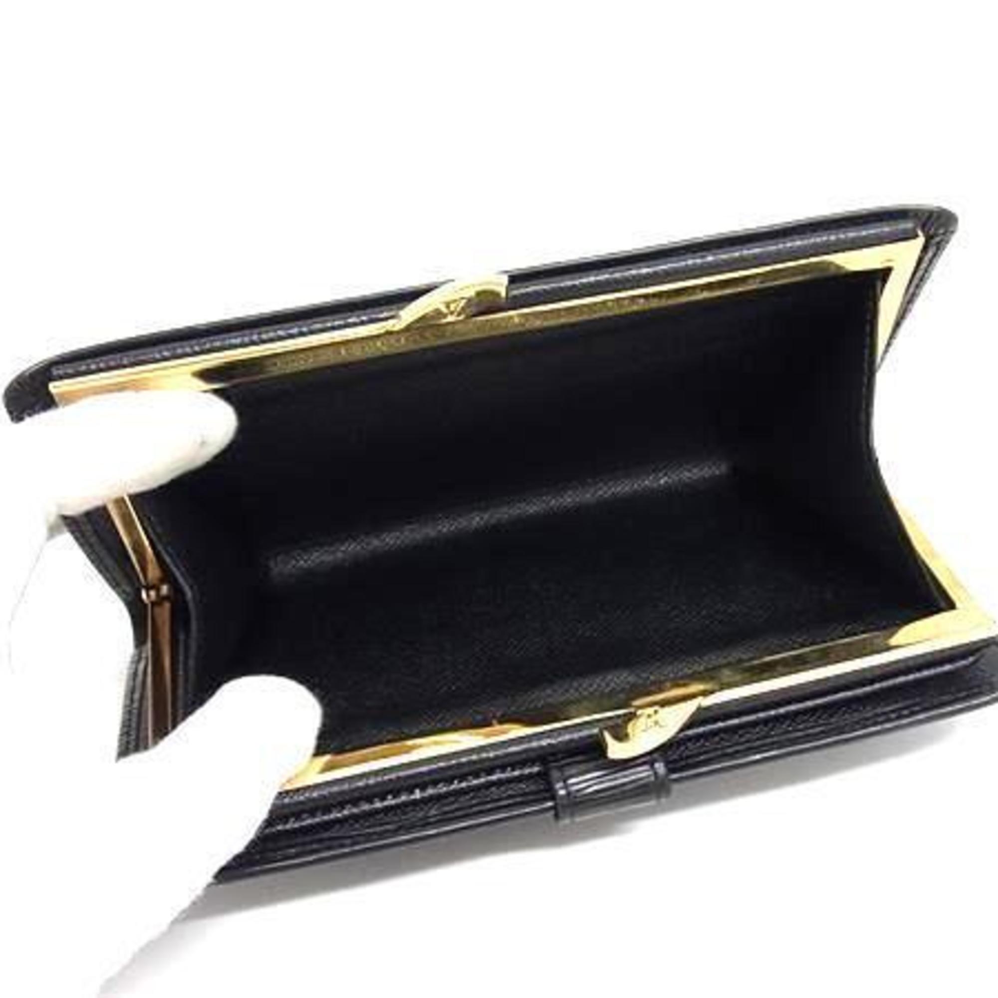 Louis Vuitton Black Leather Long Wallet