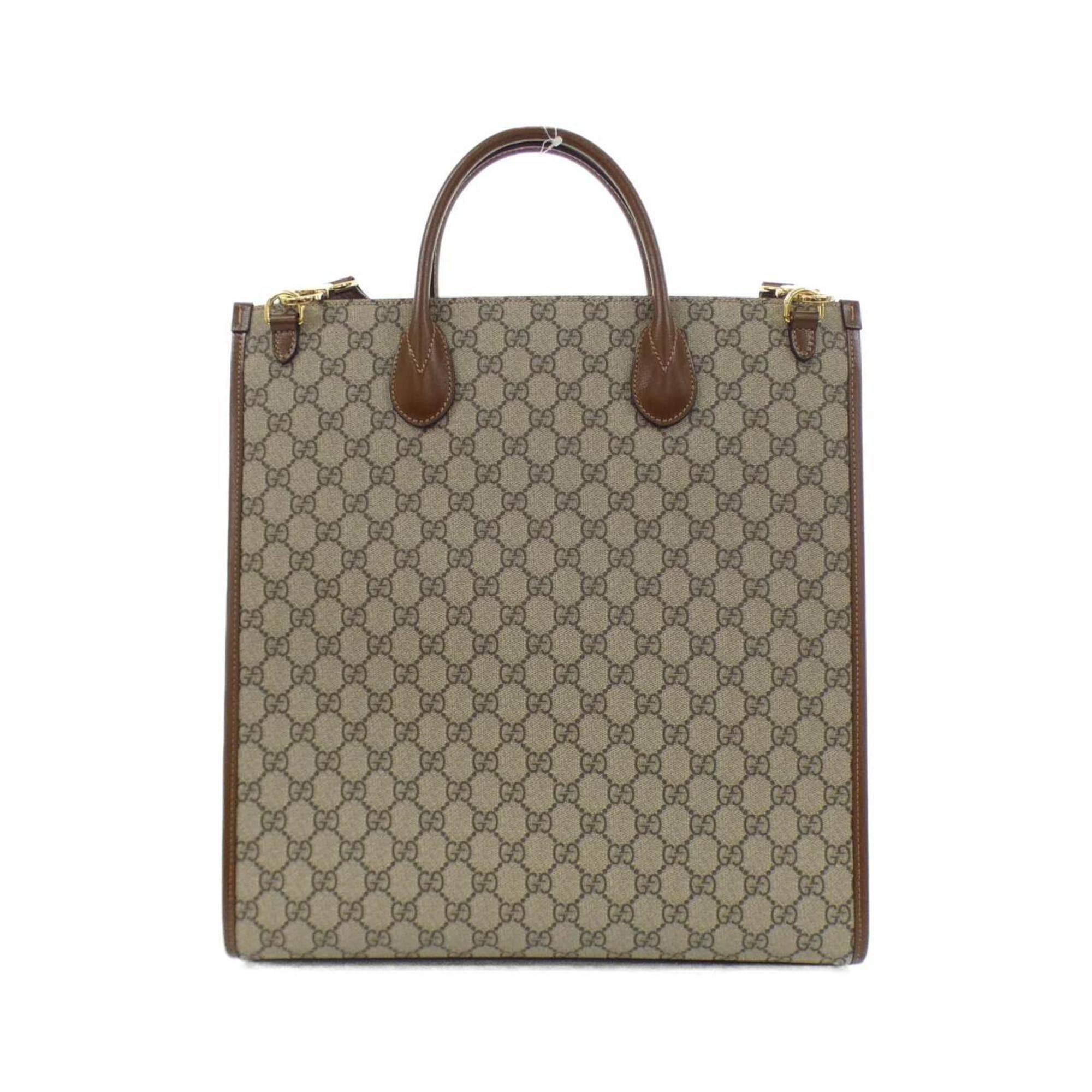 Gucci Beige Brown Gg Supreme Handbag (Pre-Owned)