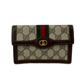 Gucci Brown Green Red Color Leather Pvc Pouch (Pre-Owned)