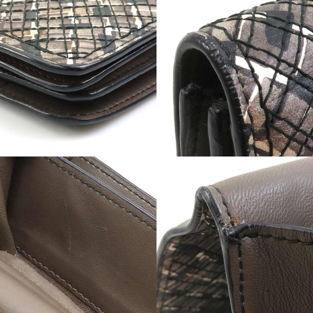 Bottega Veneta Black Brown Leather Clutch Bag