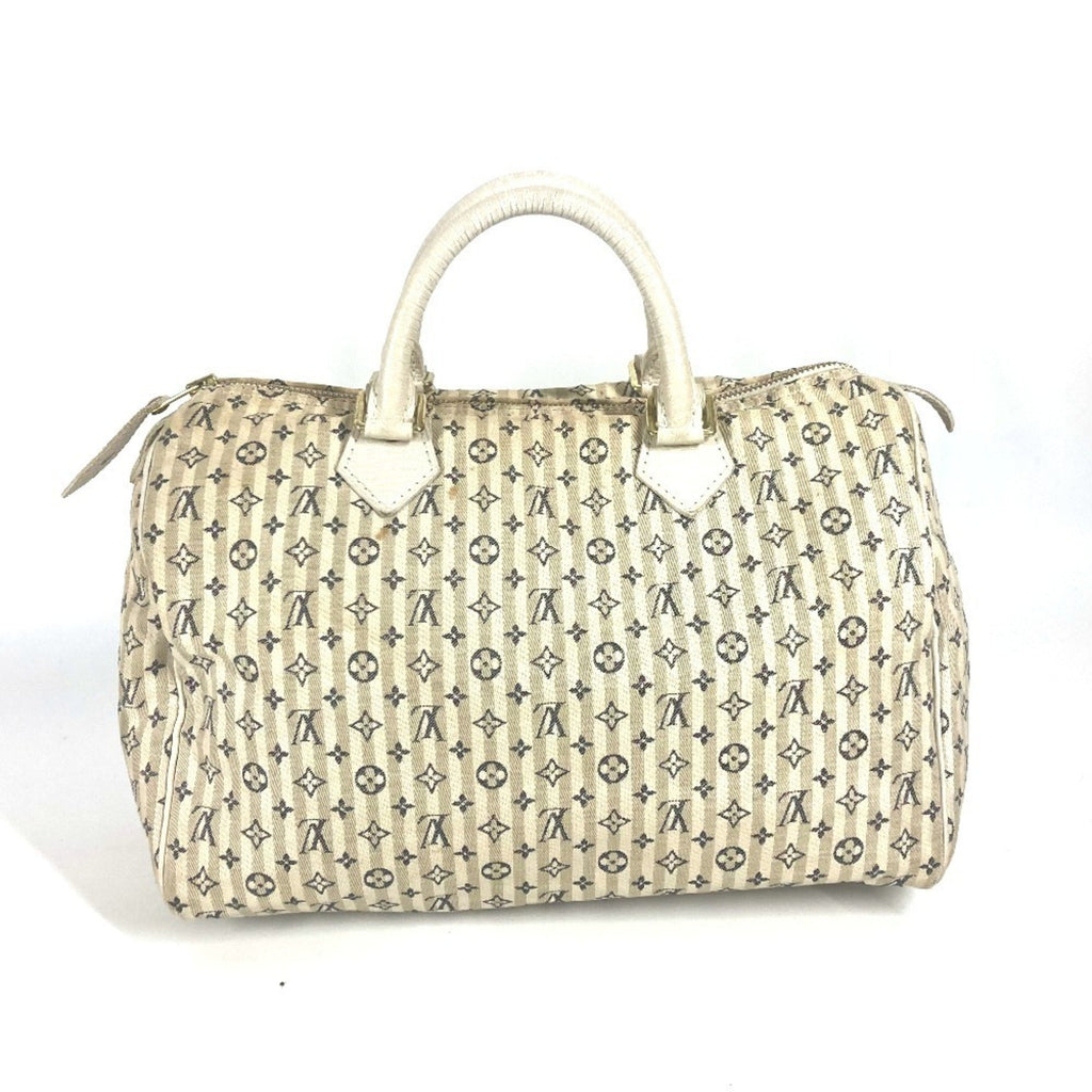 Louis Vuitton Monogram Mini Lin Navy White Monogram Mini Lin Boston Bag Handbag